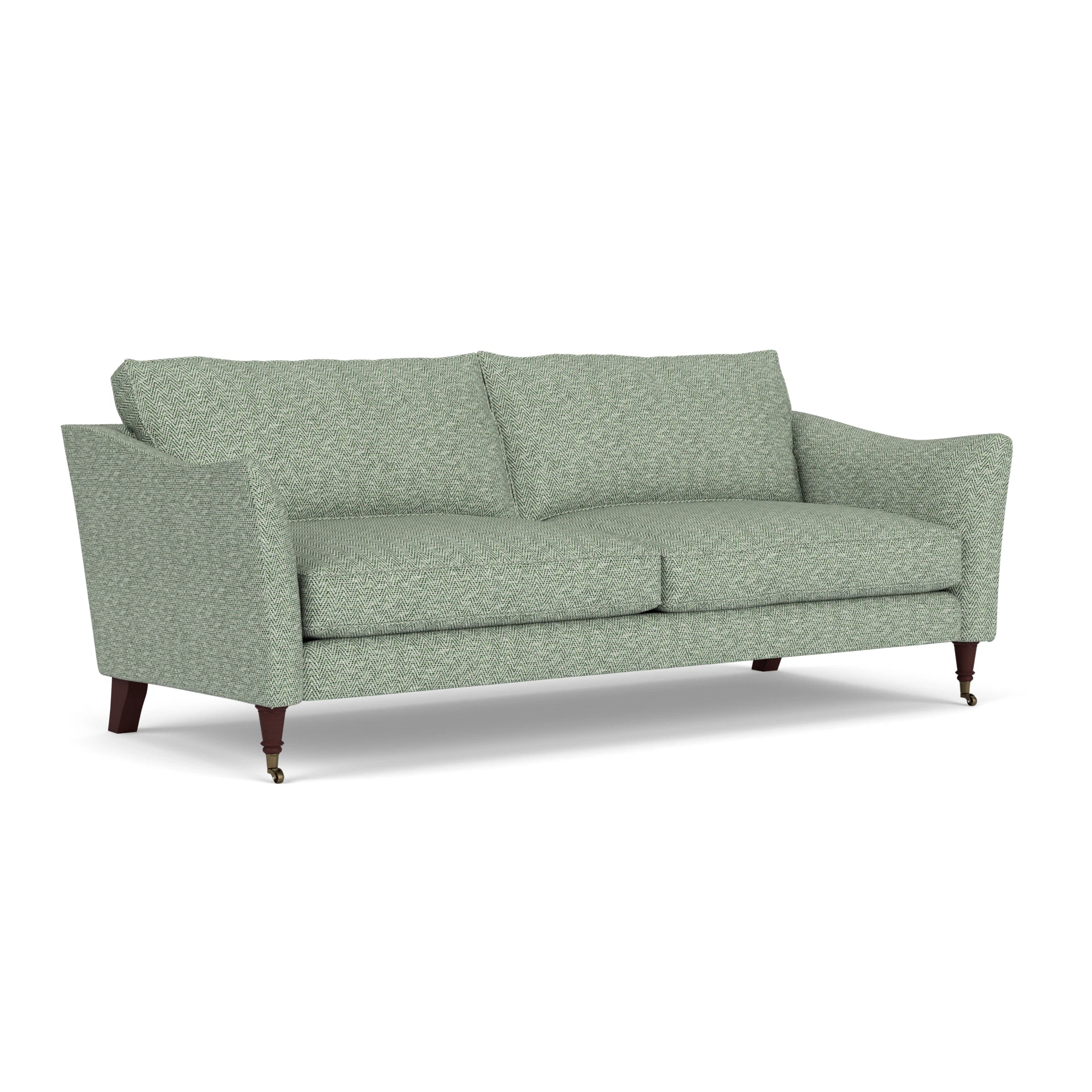 Robinson 4 Seater Sofa in Herringbone Weave - Lake with Light legs