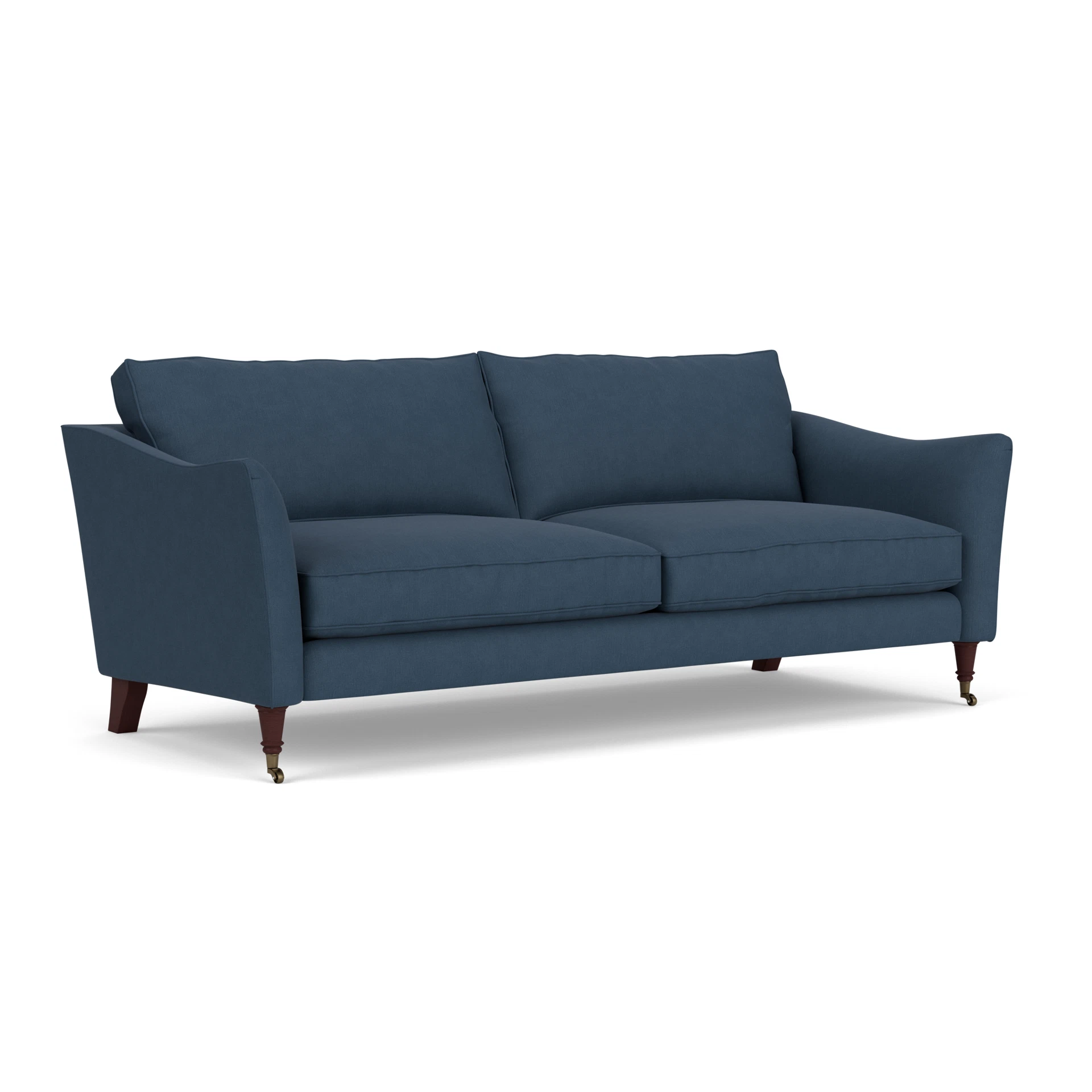 Robinson 4 Seater Sofa in House Linen Mix - Indigo with Light legs