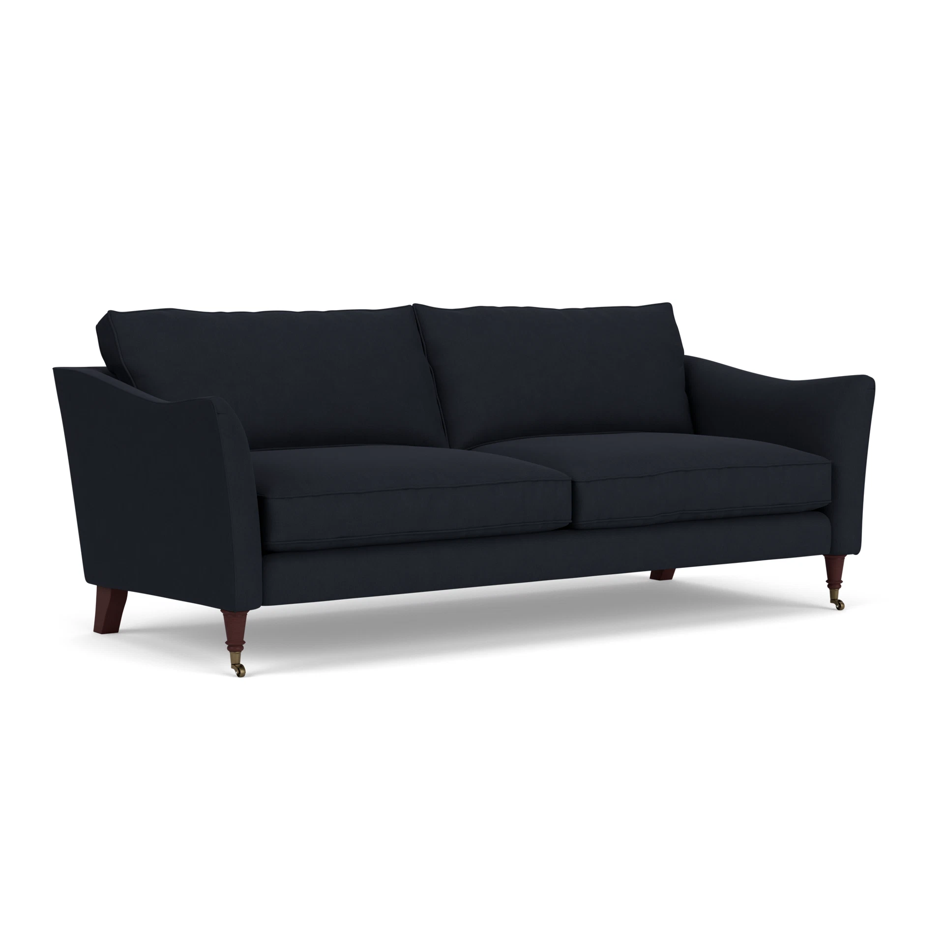 Robinson 4 Seater Sofa in House Linen Mix - Ink with Light legs
