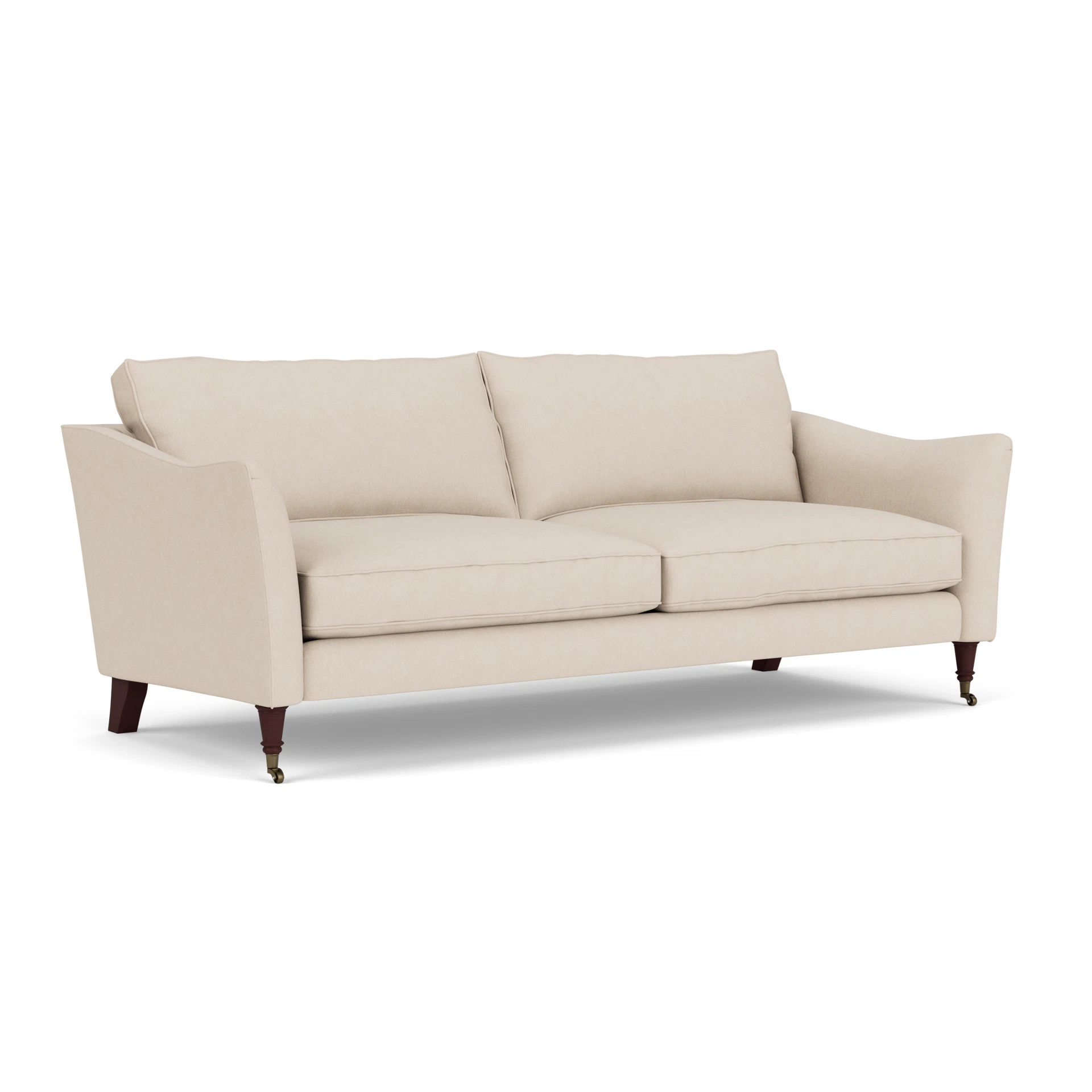 Robinson 4 Seater Sofa in House Linen Mix - Lily White with Light legs