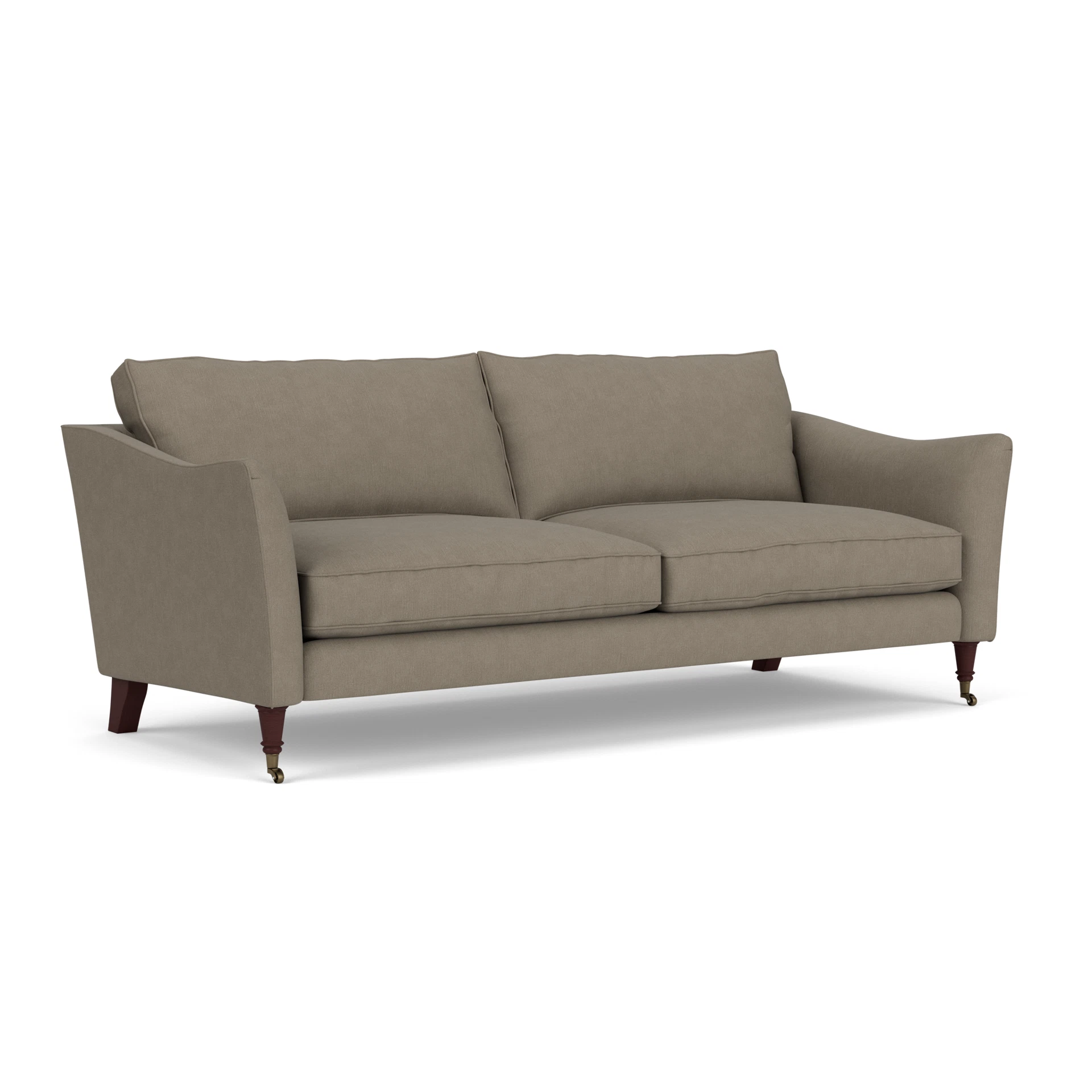 Robinson 4 Seater Sofa in House Linen Mix - Mid Grey with Light legs