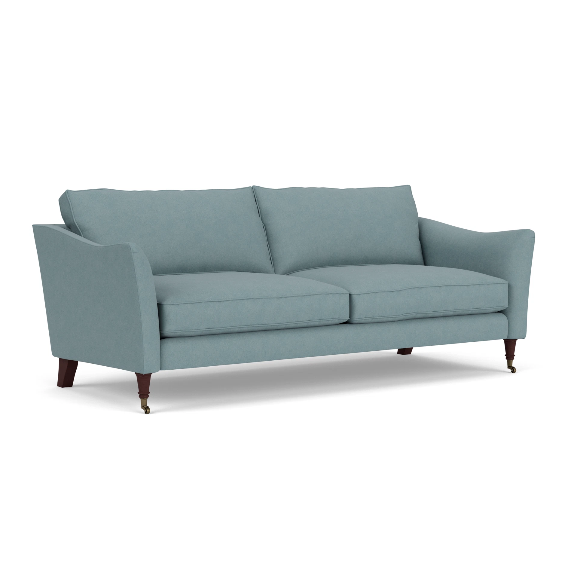 Robinson 4 Seater Sofa in House Linen Mix - Sky Blue with Light legs