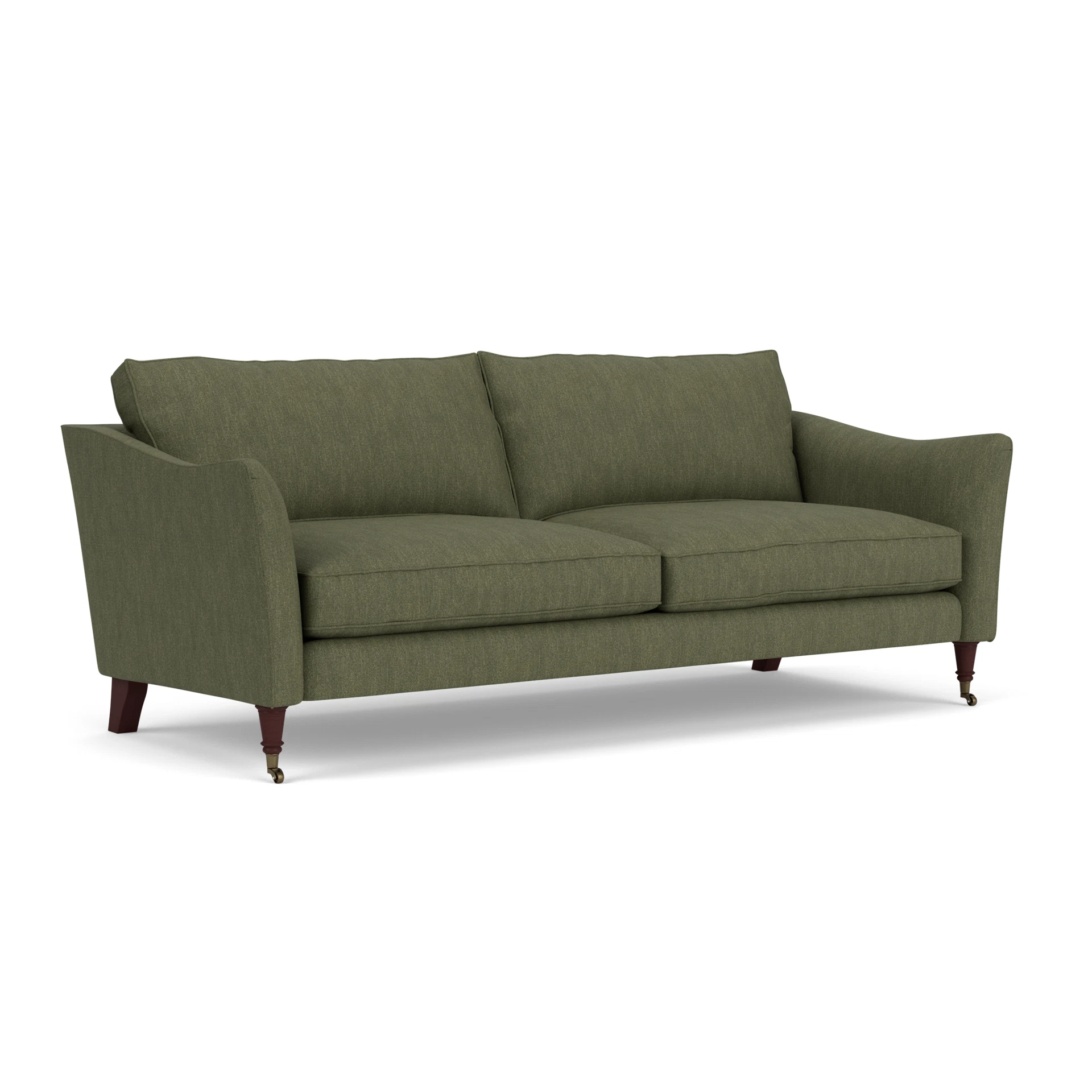Robinson 4 Seater Sofa in Luxury Italian Linen - Fern with Light legs