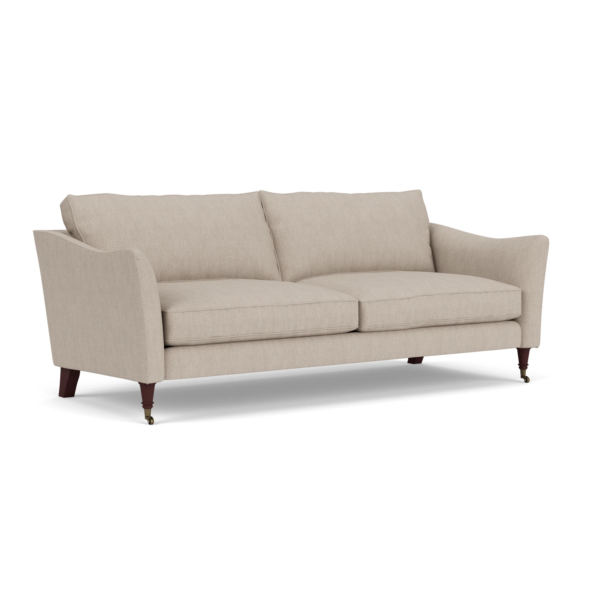 Robinson 4 Seater Sofa in Luxury Italian Linen - Natural with Light legs
