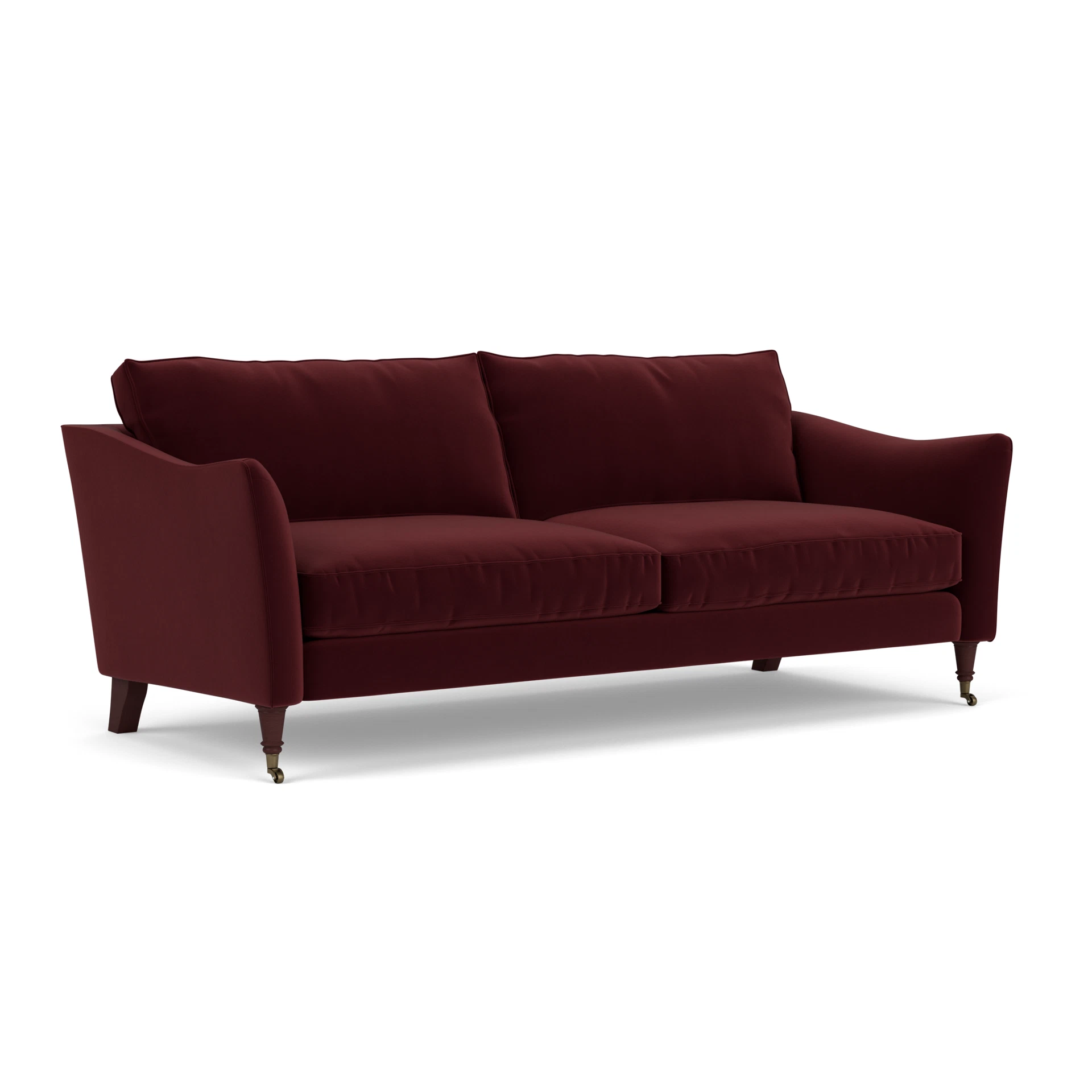 Robinson 4 Seater Sofa in Matt Velvet - Dark Rosehip with Light legs