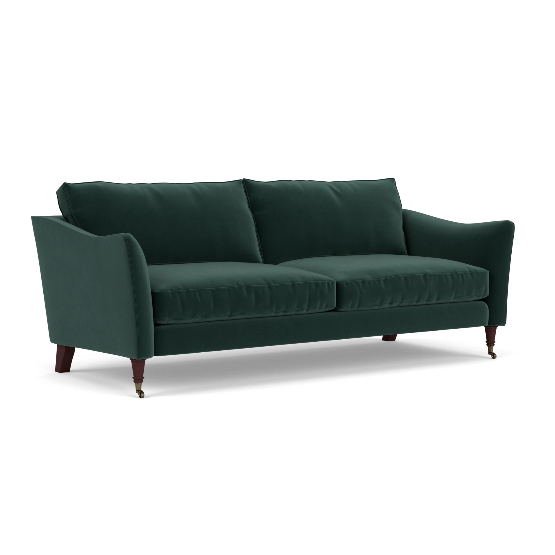 Robinson 4 Seater Sofa in Matt Velvet - Lake with Light legs