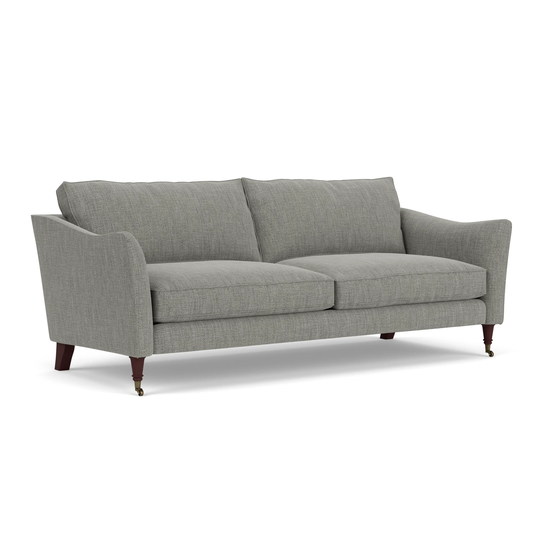 Robinson 4 Seater Sofa in Rustic Weave - Grey Marl with Light legs