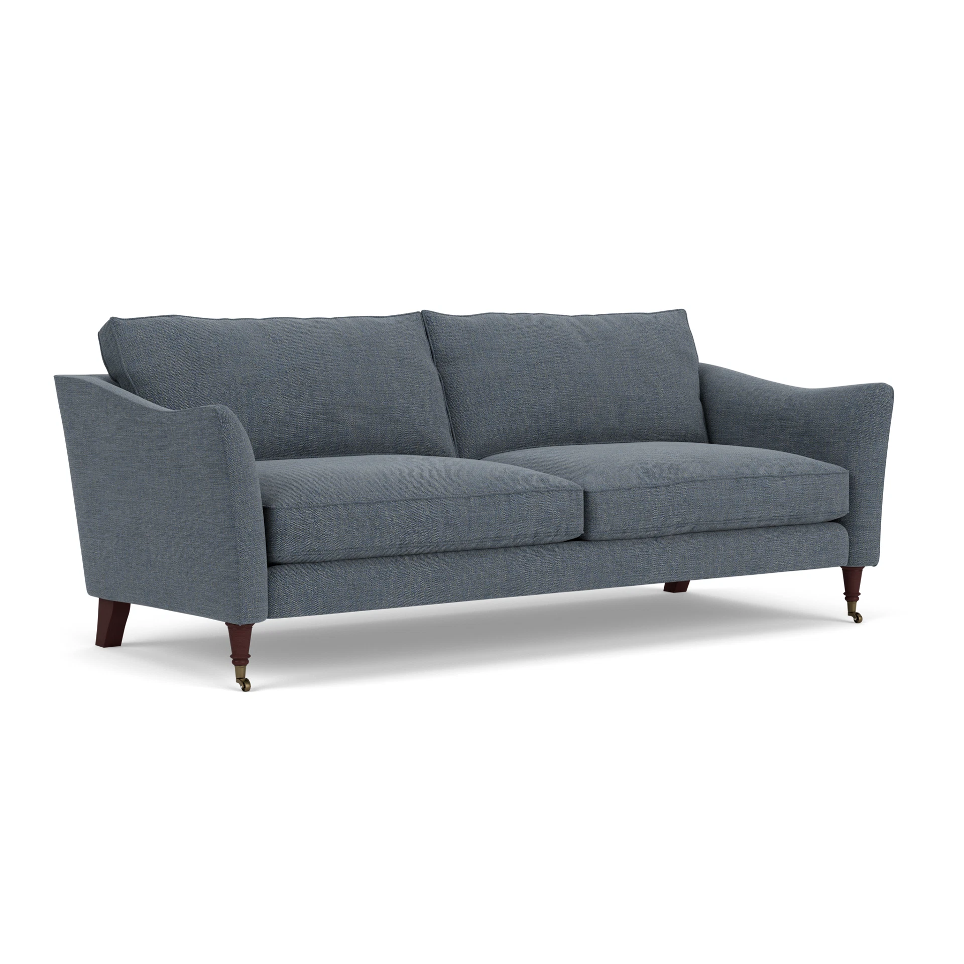 Robinson 4 Seater Sofa in Rustic Weave - Indigo with Light legs