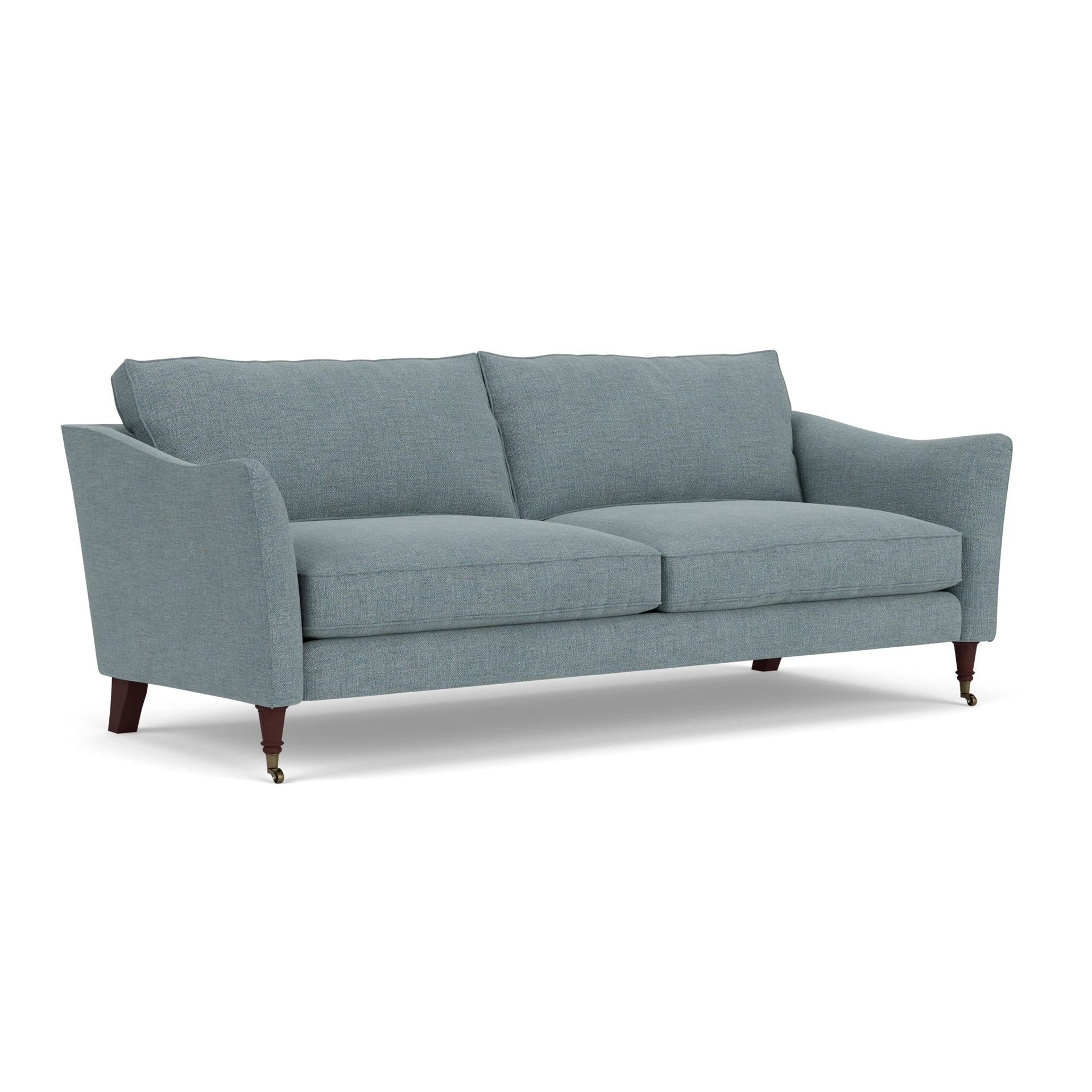 Robinson 4 Seater Sofa in Rustic Weave - Teal Marl with Light legs