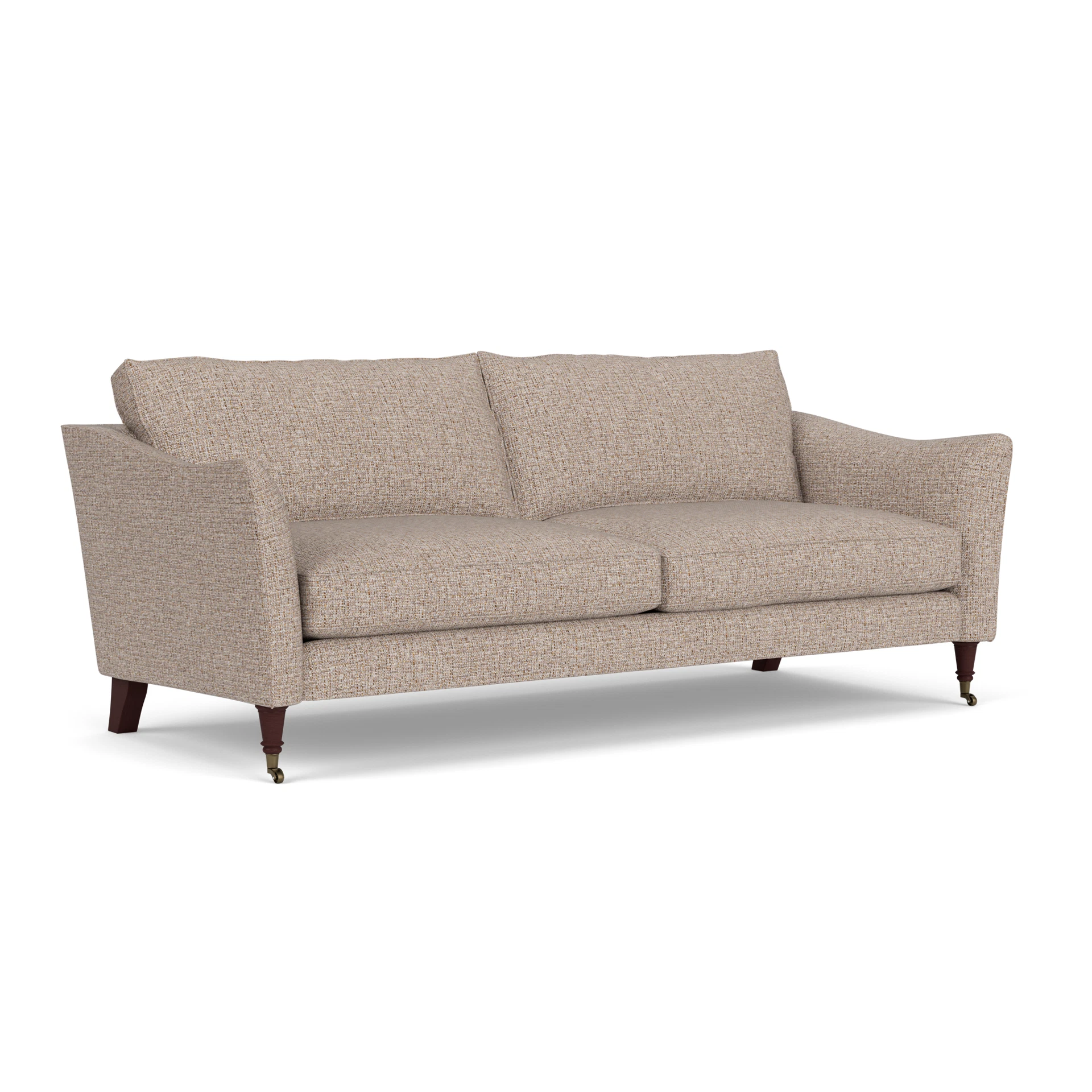 Robinson 4 Seater Sofa in Textured Weave - Natural Mix with Light legs