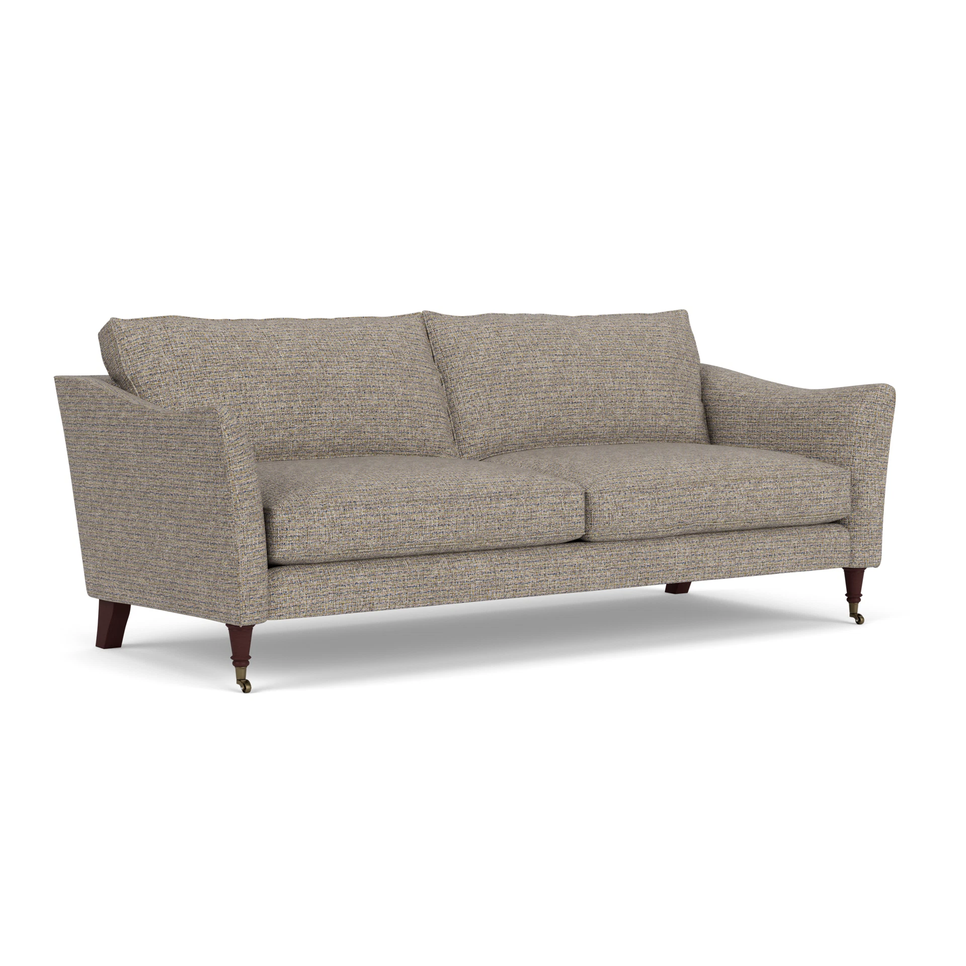 Robinson 4 Seater Sofa in Textured Weave - Shoreline Mix with Light legs