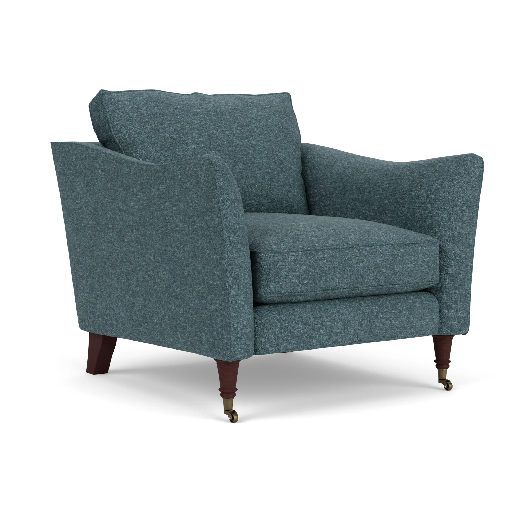 Robinson Armchair in Aquaclean Oxford - Lake Marl with Light legs