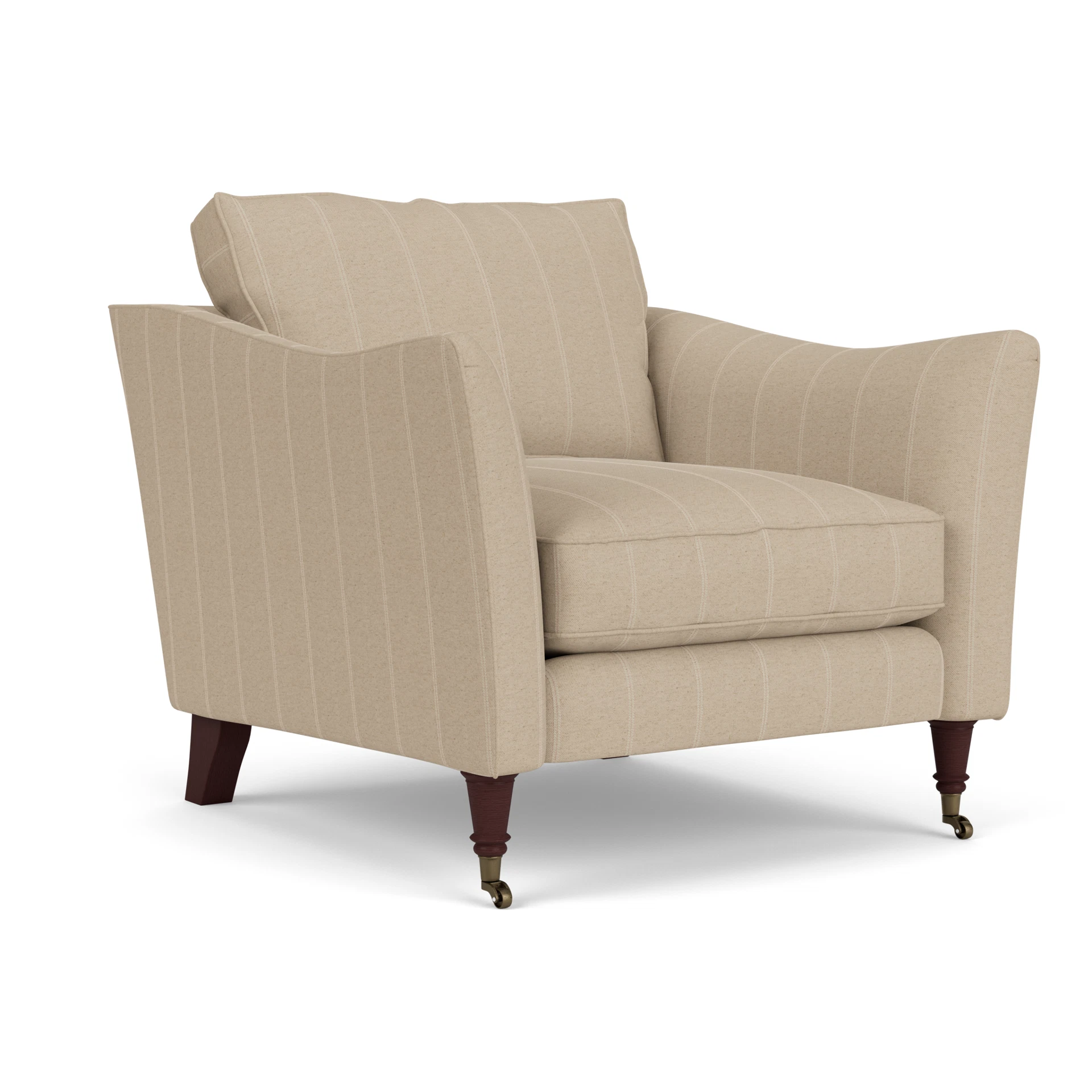 Robinson Armchair in Compton Stripe - Natural with Light legs