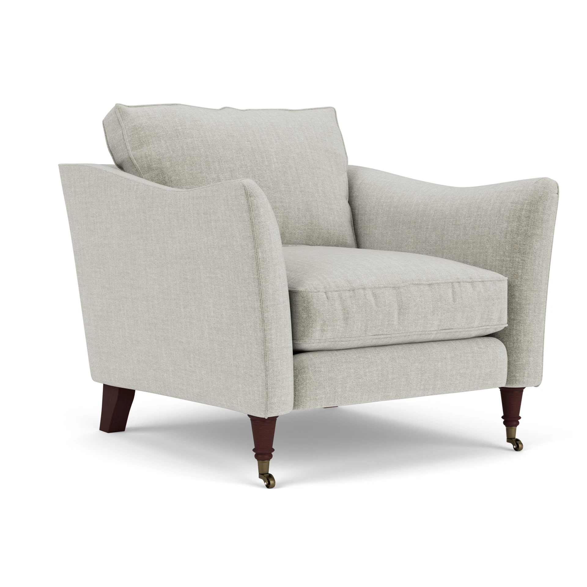 Robinson Armchair in Eco Chenille - Grey Mist with Light legs