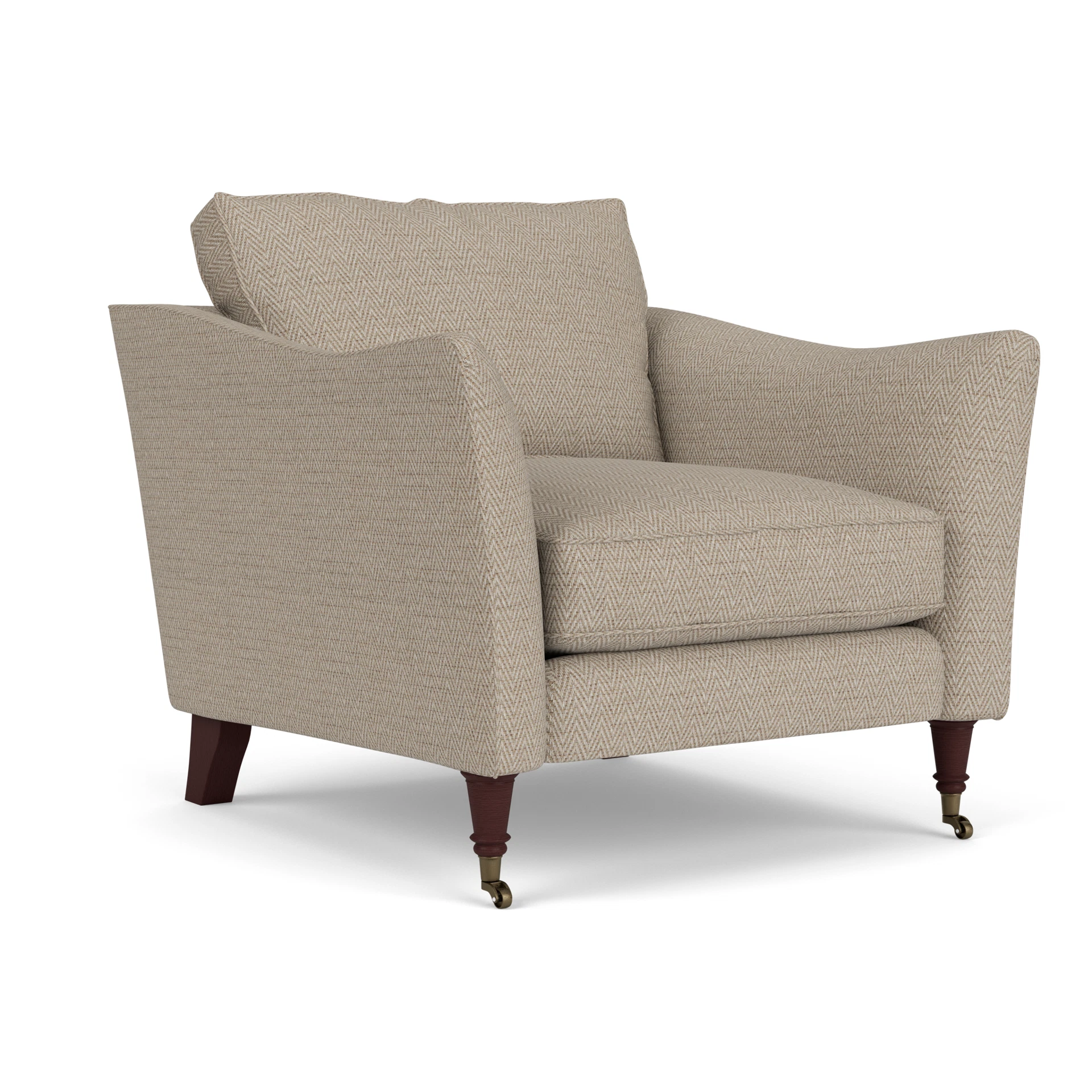 Robinson Armchair in Herringbone Weave - Natural with Light legs