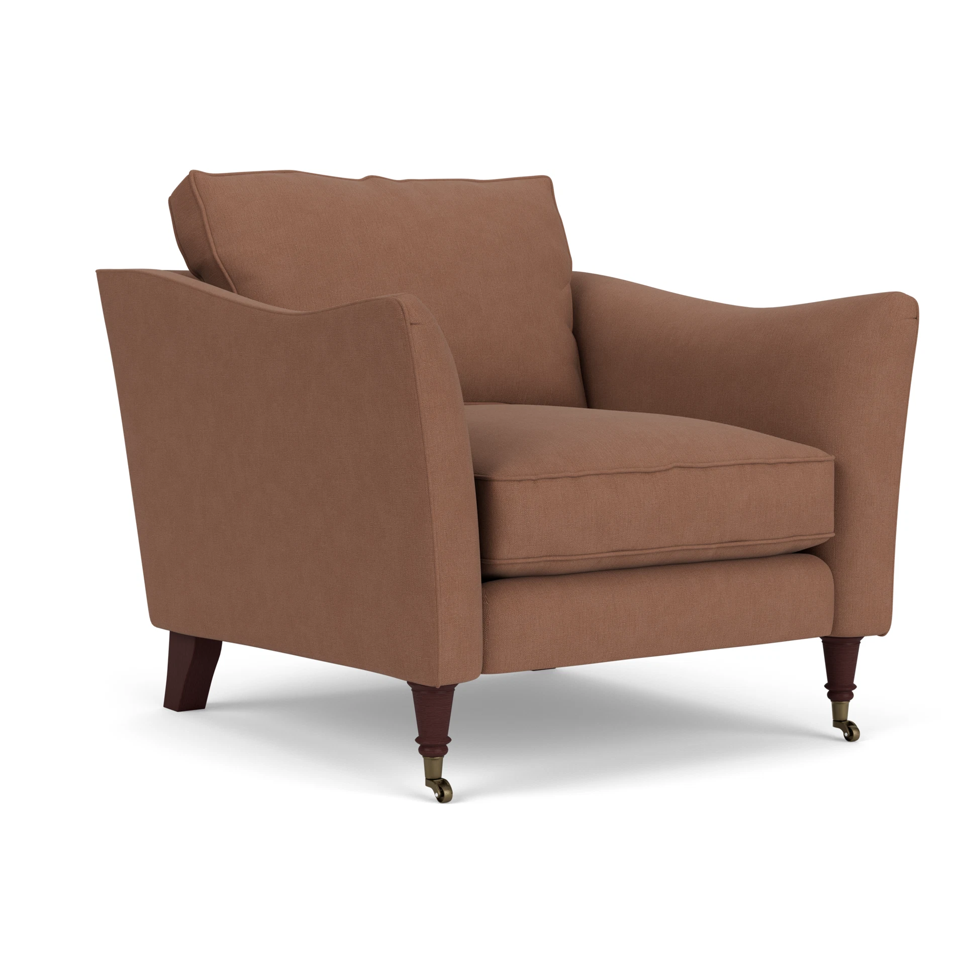 Robinson Armchair in House Linen Mix - Dusky Blush with Light legs