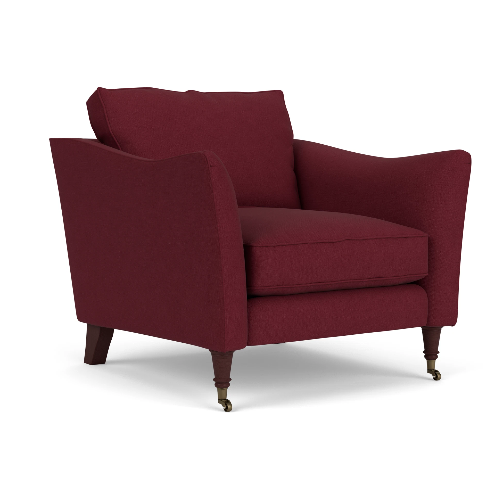 Robinson Armchair in House Linen Mix - Rosehip with Light legs