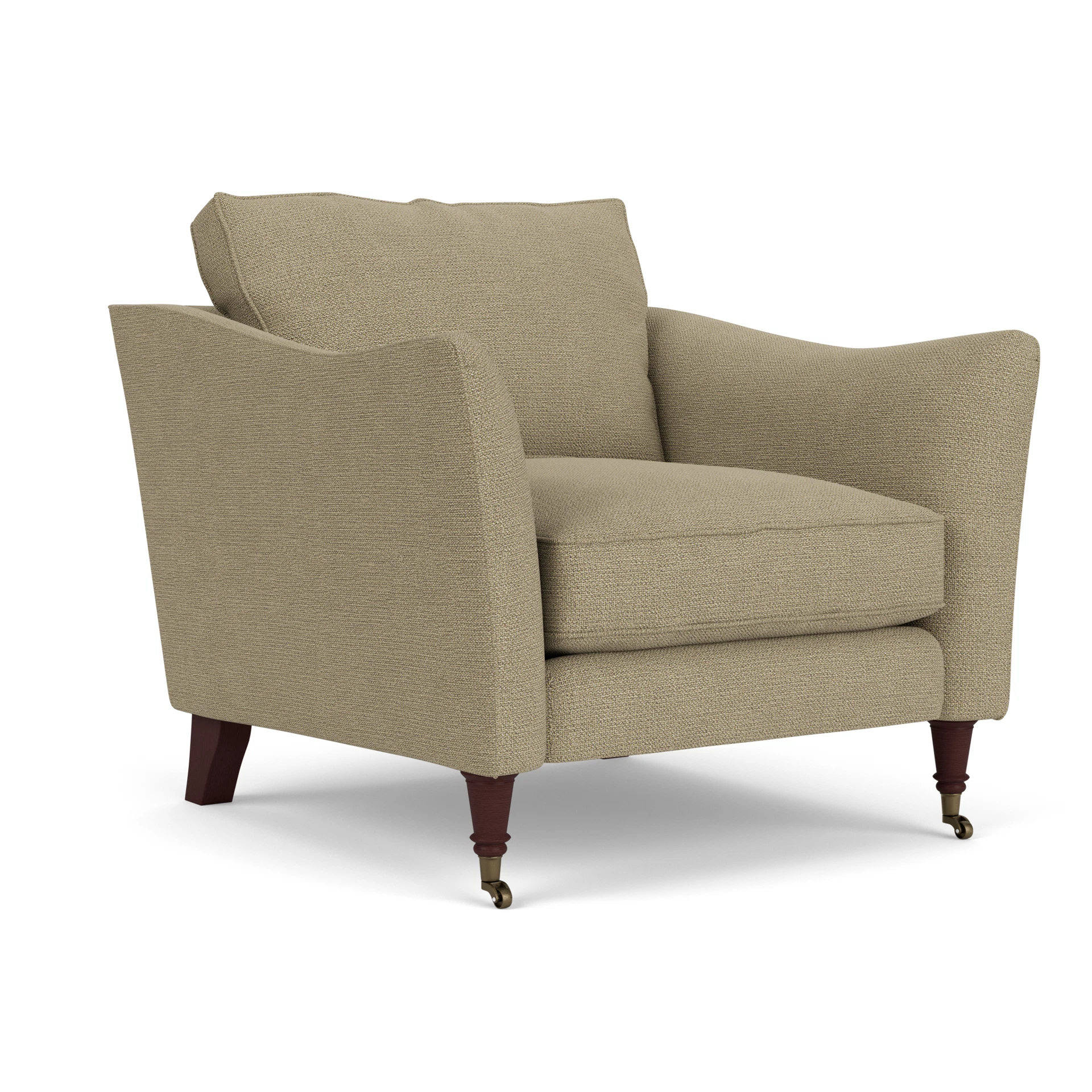 Robinson Armchair in House Weave - Green Marl with Light legs