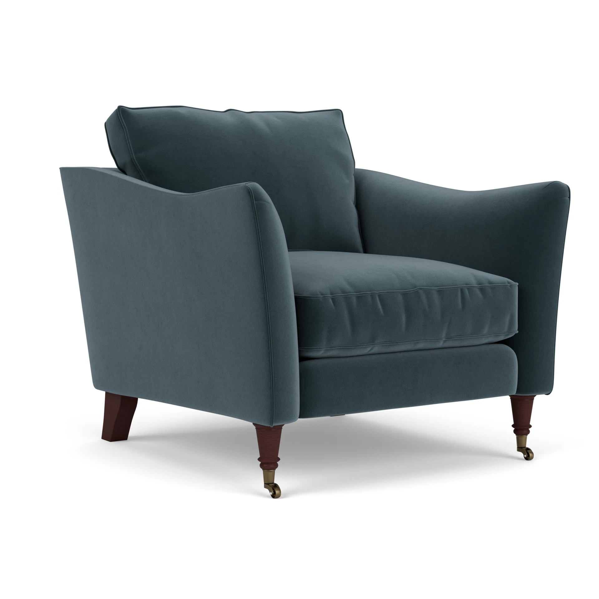 Robinson Armchair in Matt Velvet - Night Sky with Light legs