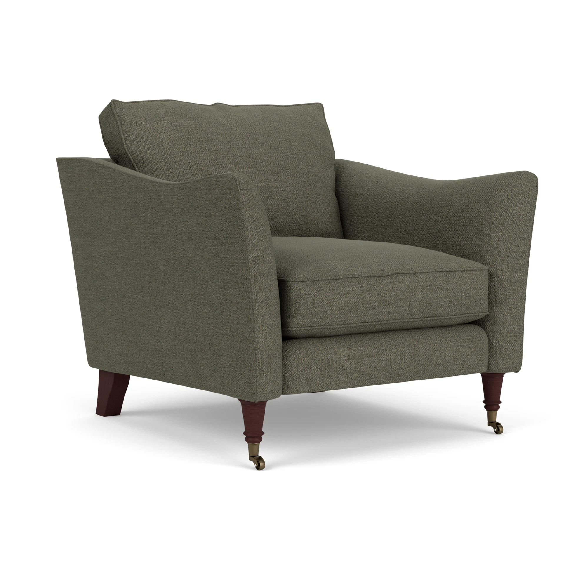 Robinson Armchair in Rustic Weave - Deep Forest with Light legs