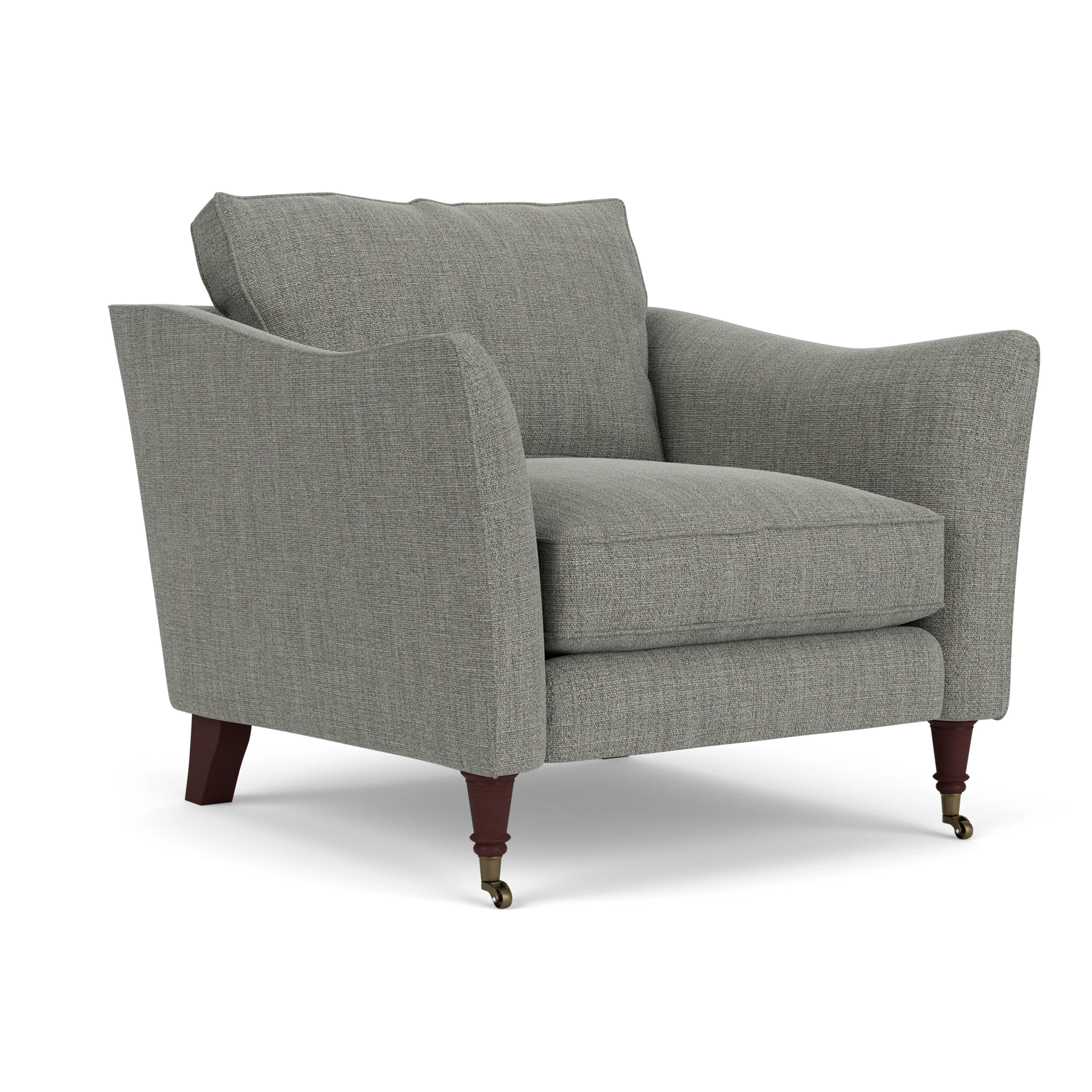 Robinson Armchair in Rustic Weave - Grey Marl with Light legs