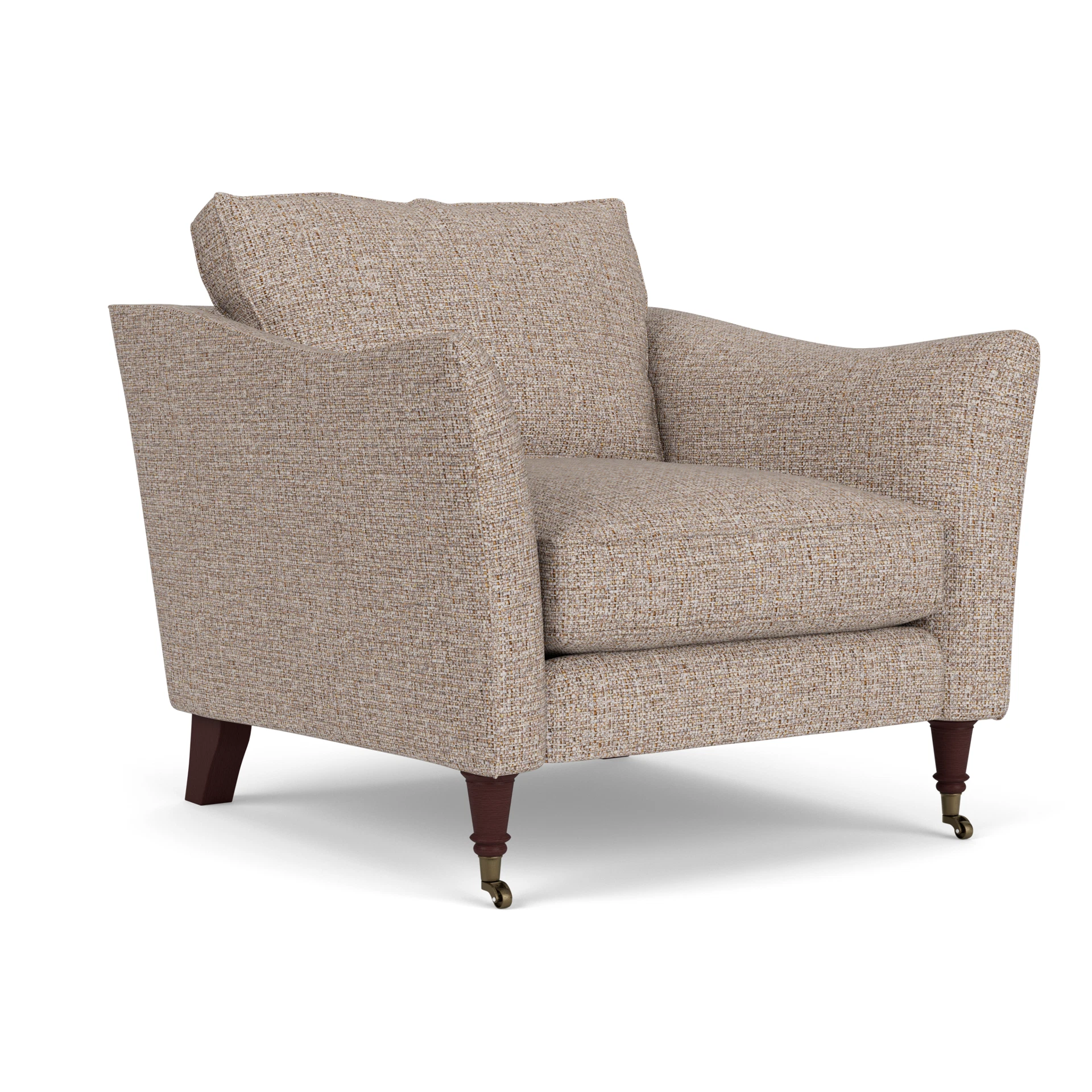 Robinson Armchair in Textured Weave - Natural Mix with Light legs