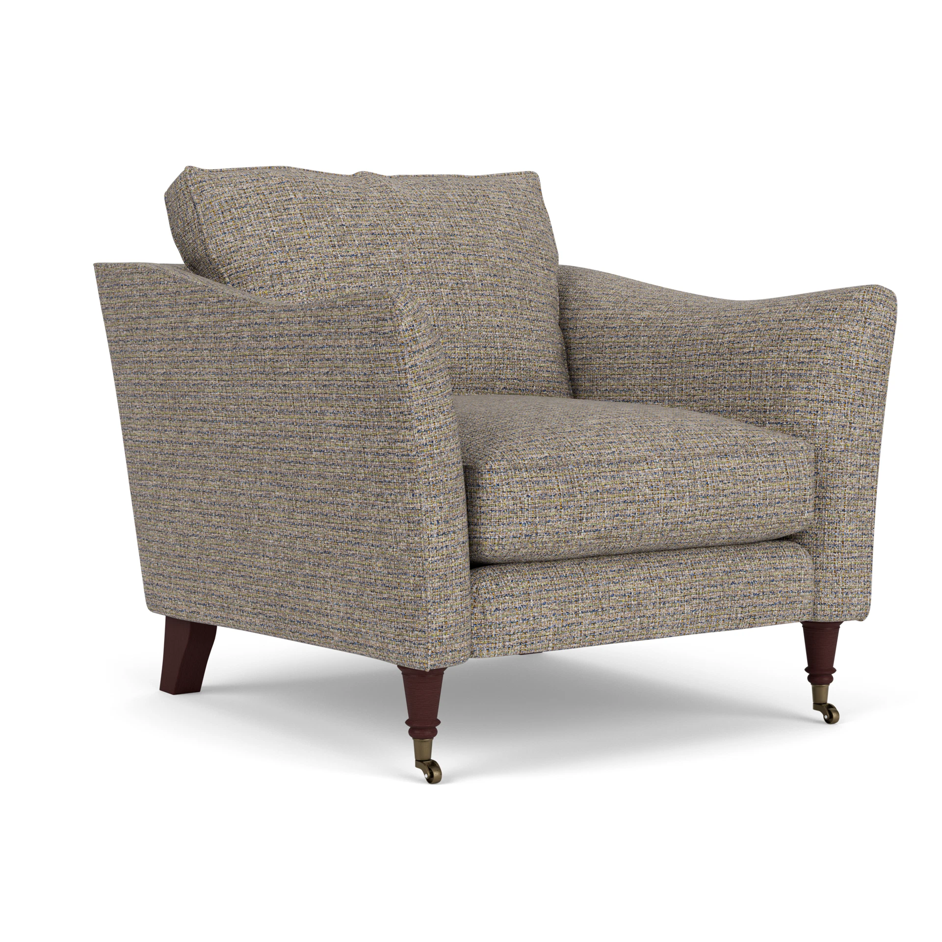 Robinson Armchair in Textured Weave - Shoreline Mix with Light legs
