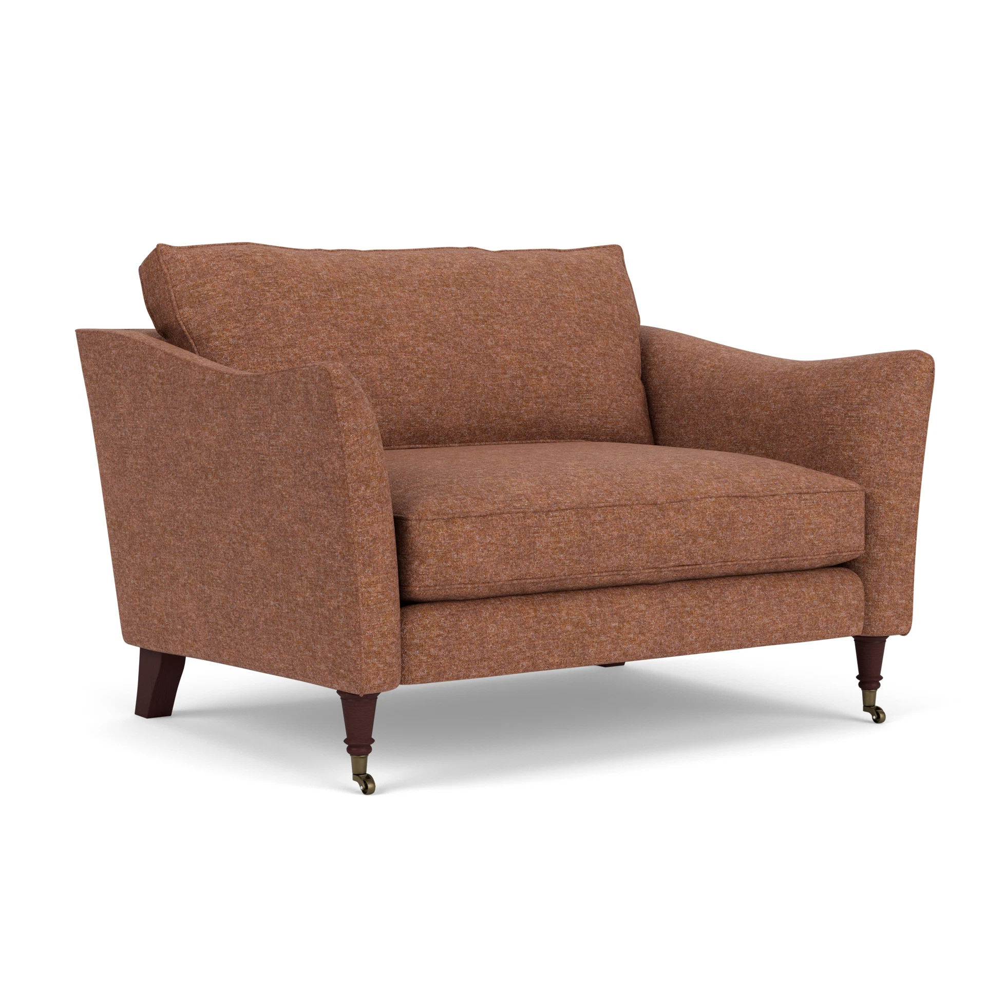 Robinson Love Seat in Aquaclean Oxford - Brick Marl with Light legs
