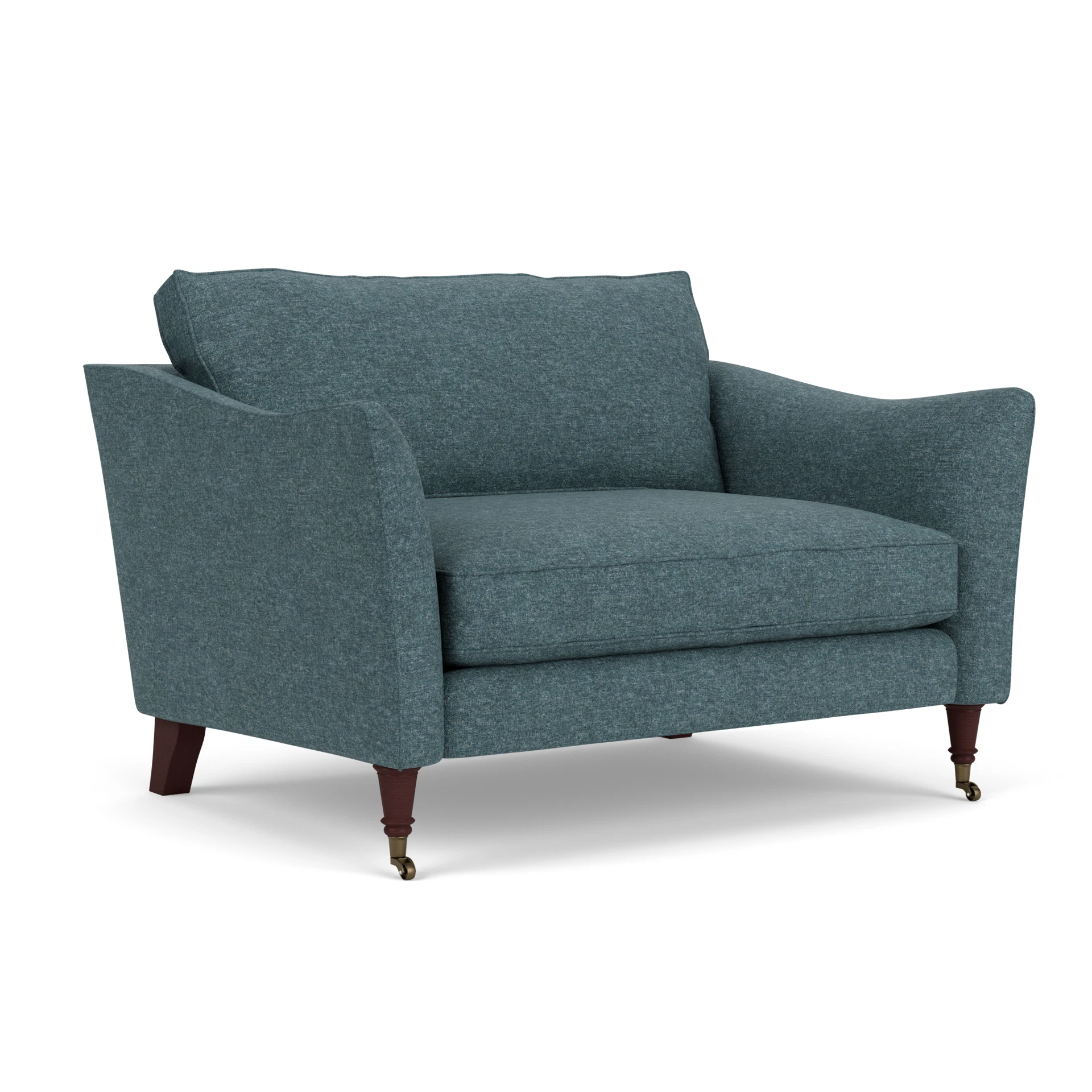 Robinson Love Seat in Aquaclean Oxford - Lake Marl with Light legs