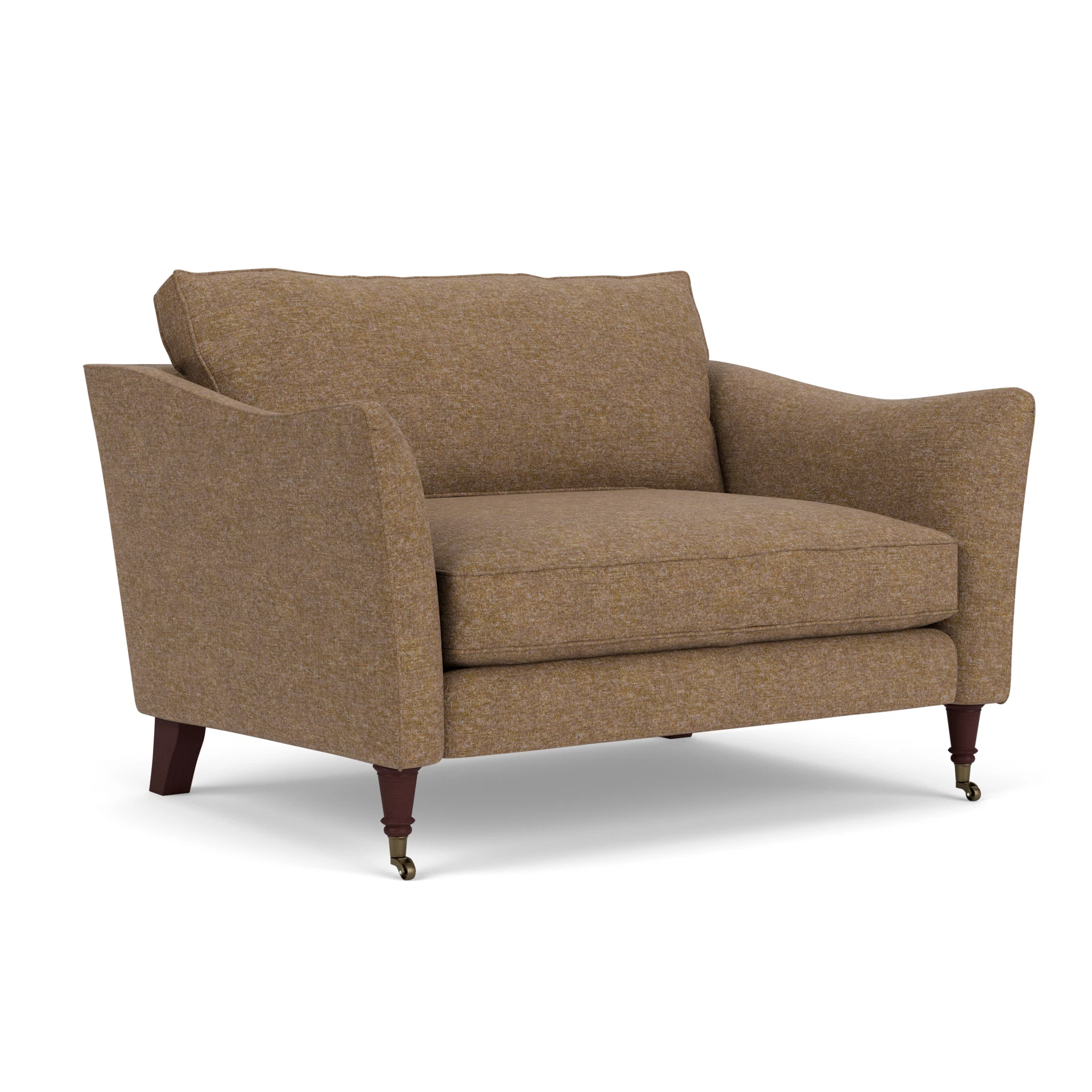 Robinson Love Seat in Aquaclean Oxford - Spice with Light legs