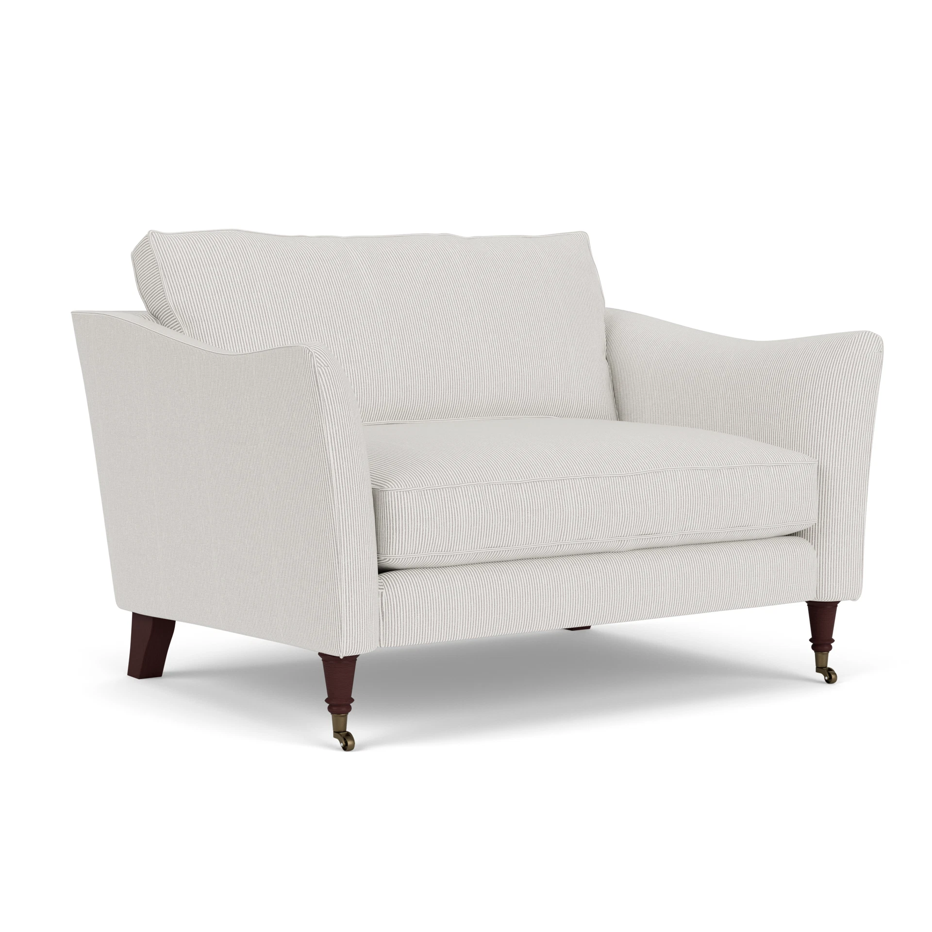 Robinson Love Seat in Broadway Stripe - Grey with Light legs
