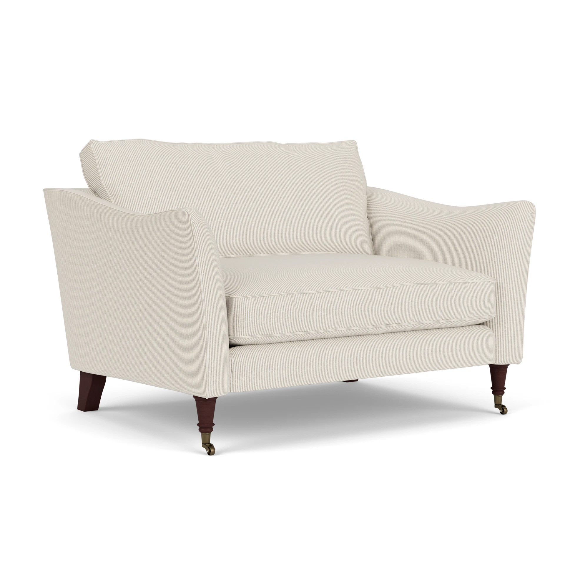 Robinson Love Seat in Broadway Stripe - Natural with Light legs
