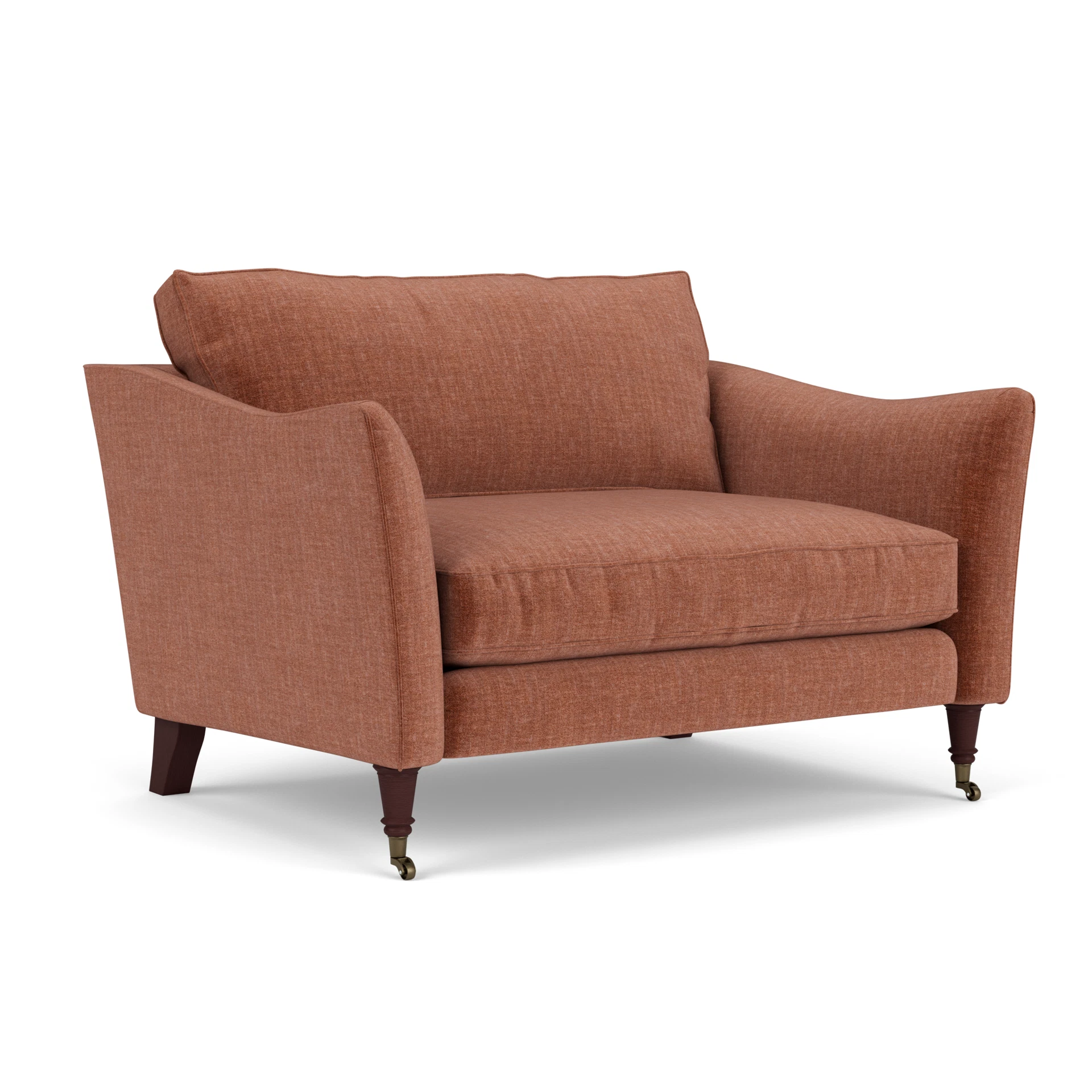 Robinson Love Seat in Eco Chenille - Cinnamon with Light legs