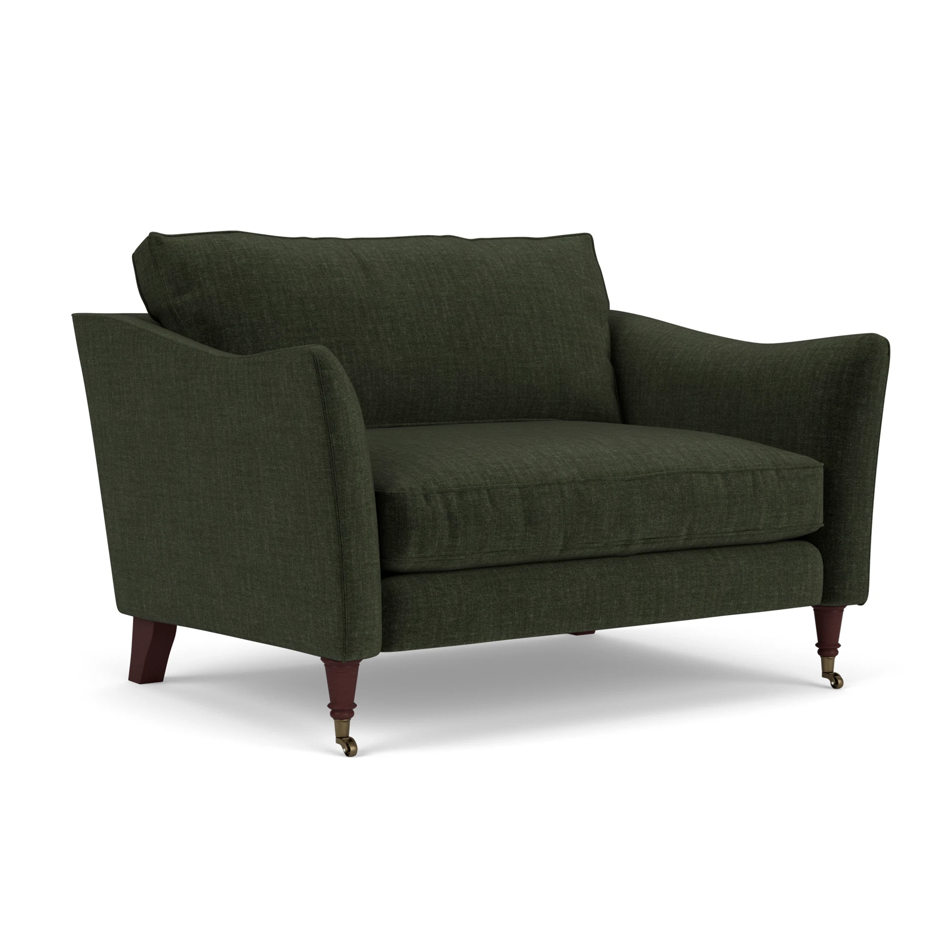 Robinson Love Seat in Eco Chenille - Moss with Light legs
