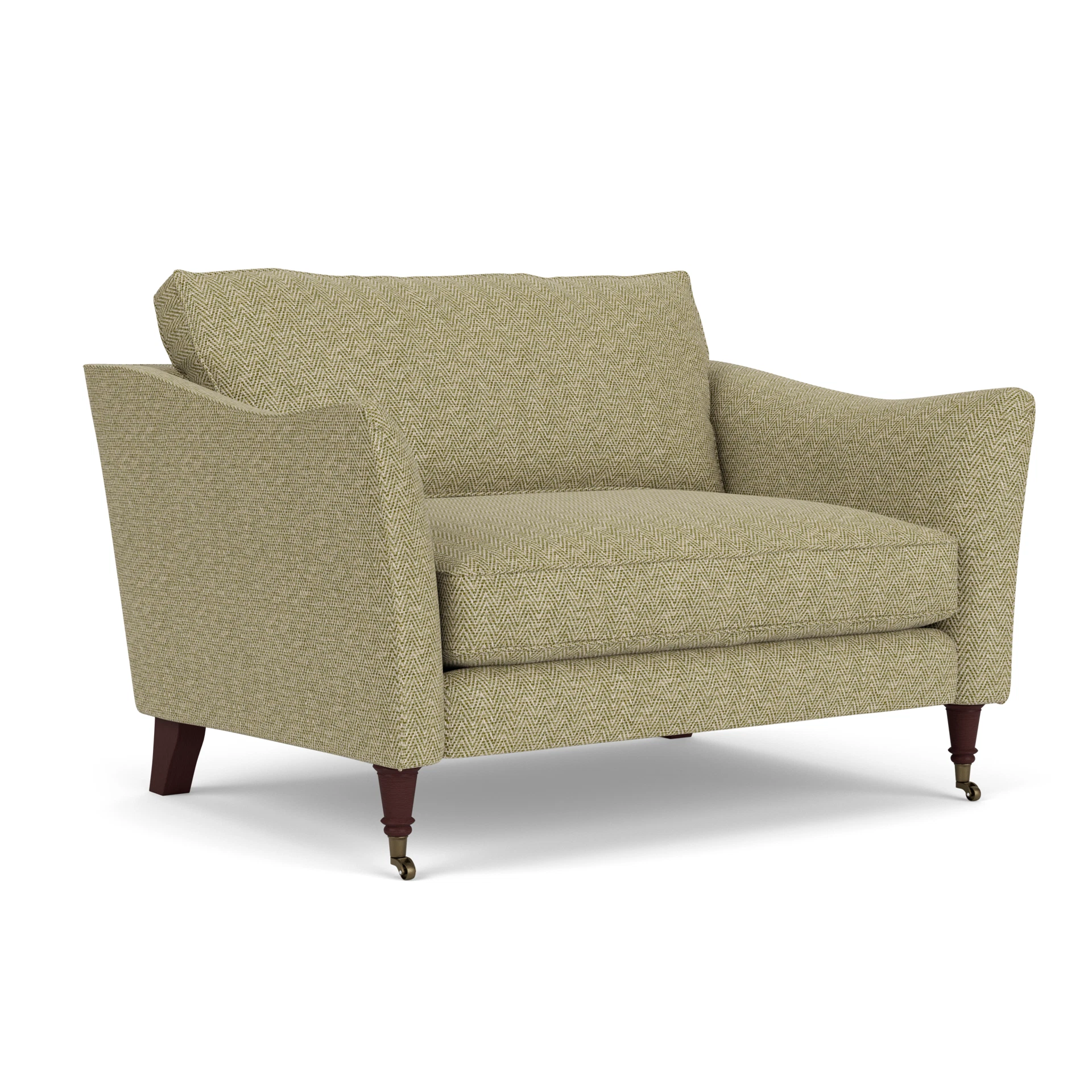 Robinson Love Seat in Herringbone Weave - Apple with Light legs