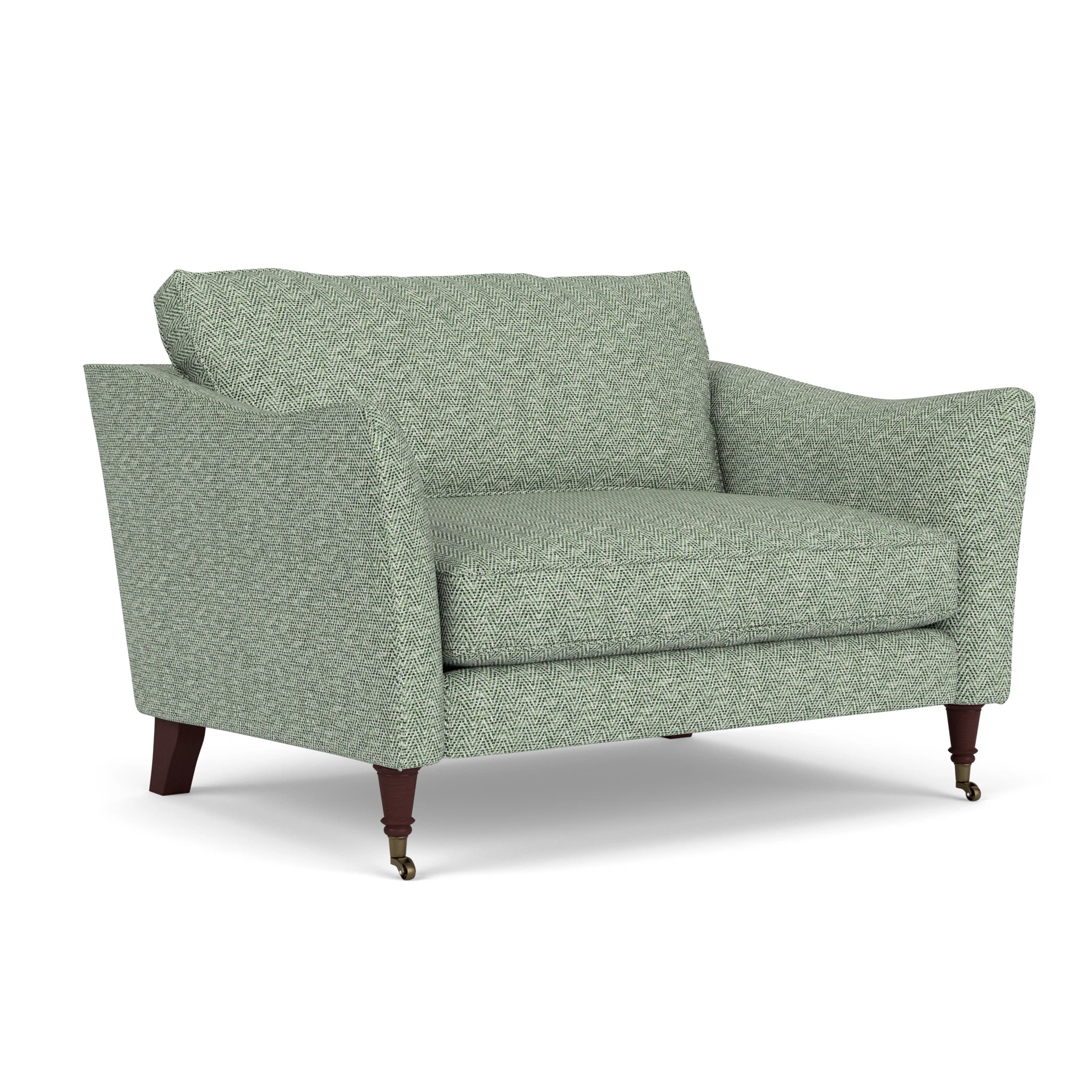 Robinson Love Seat in Herringbone Weave - Lake with Light legs