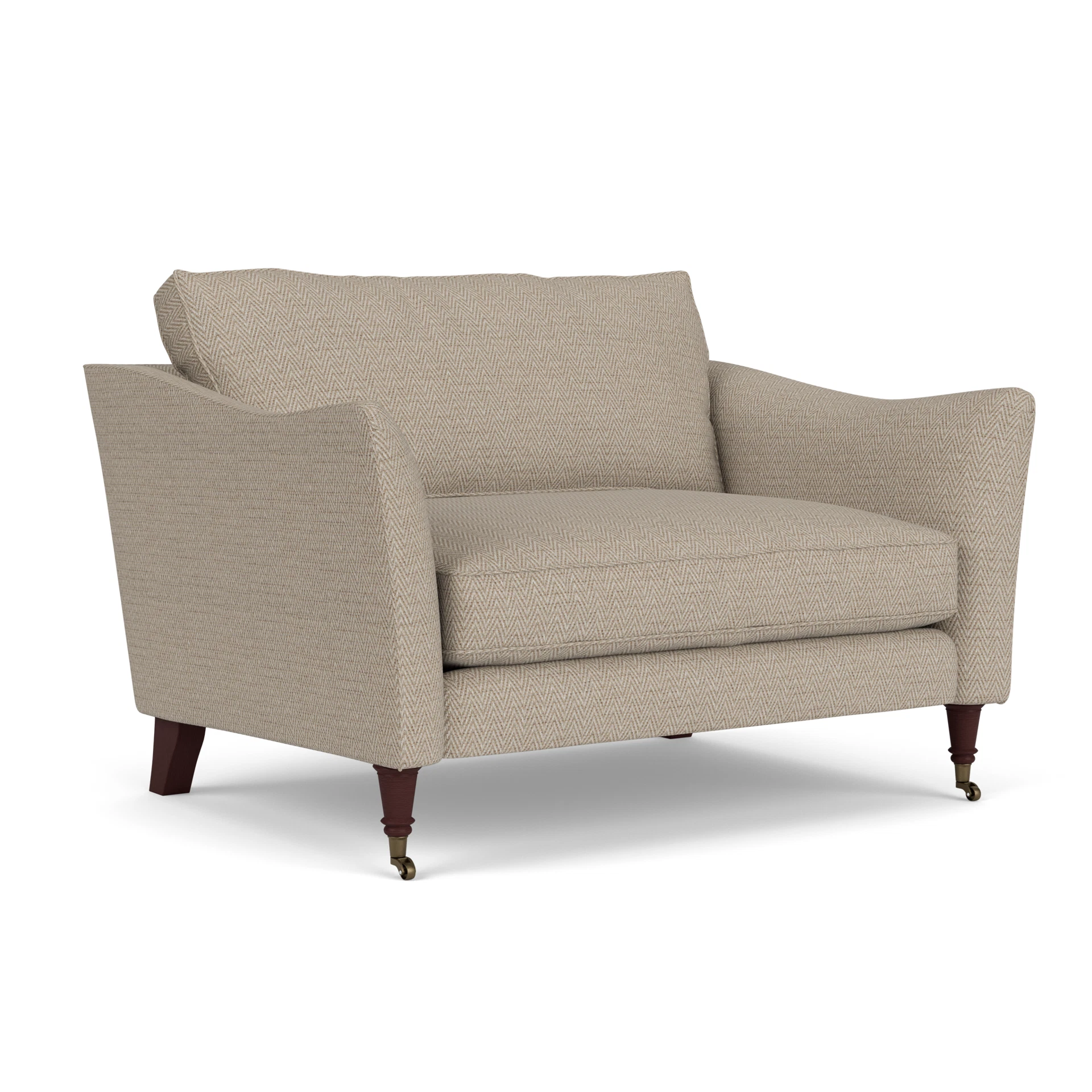 Robinson Love Seat in Herringbone Weave - Natural with Light legs