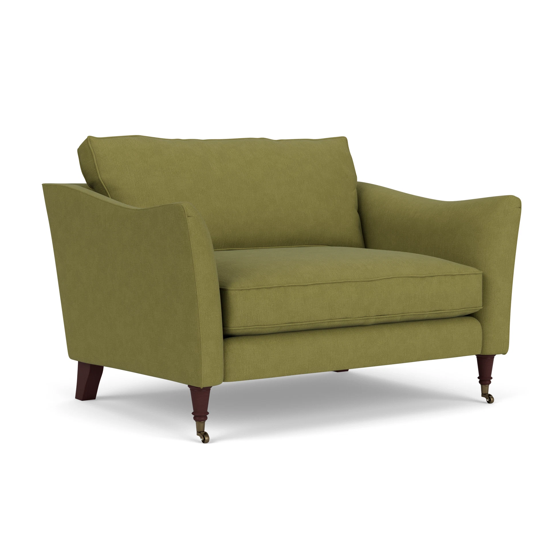 Robinson Love Seat in House Linen Mix - Apple with Light legs