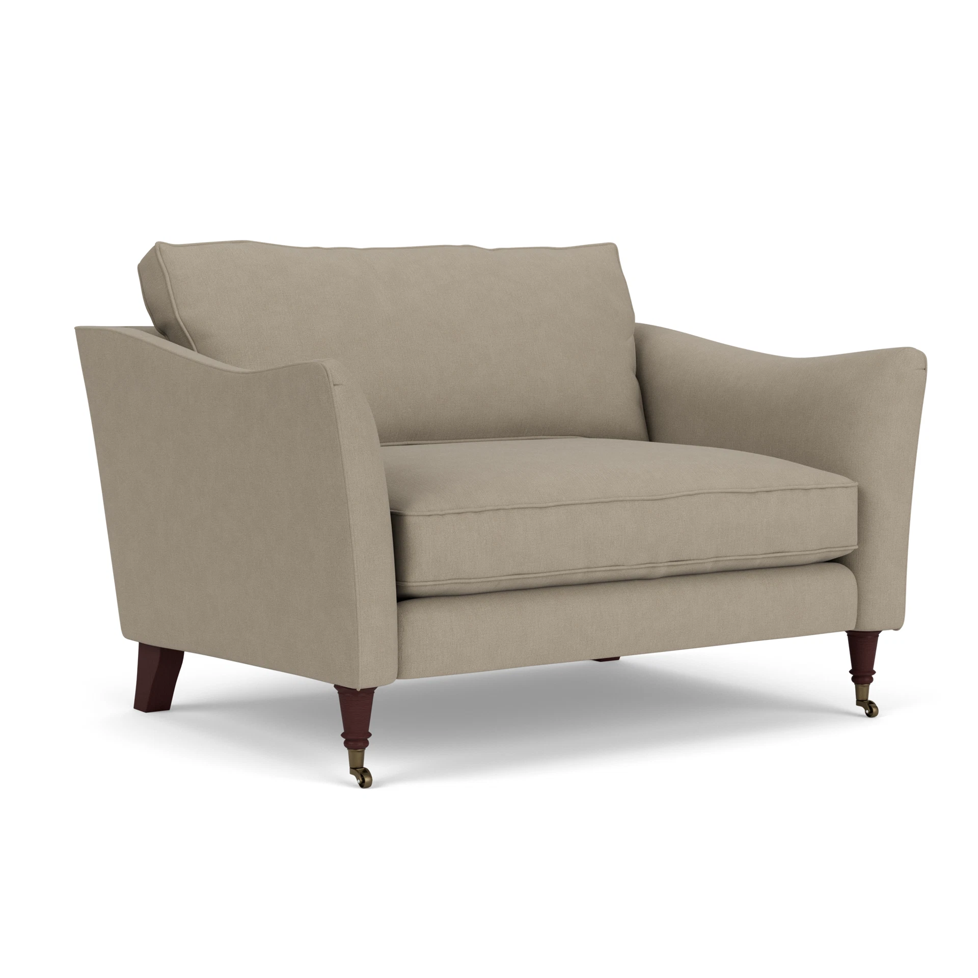 Robinson Love Seat in House Linen Mix - Dove Grey with Light legs