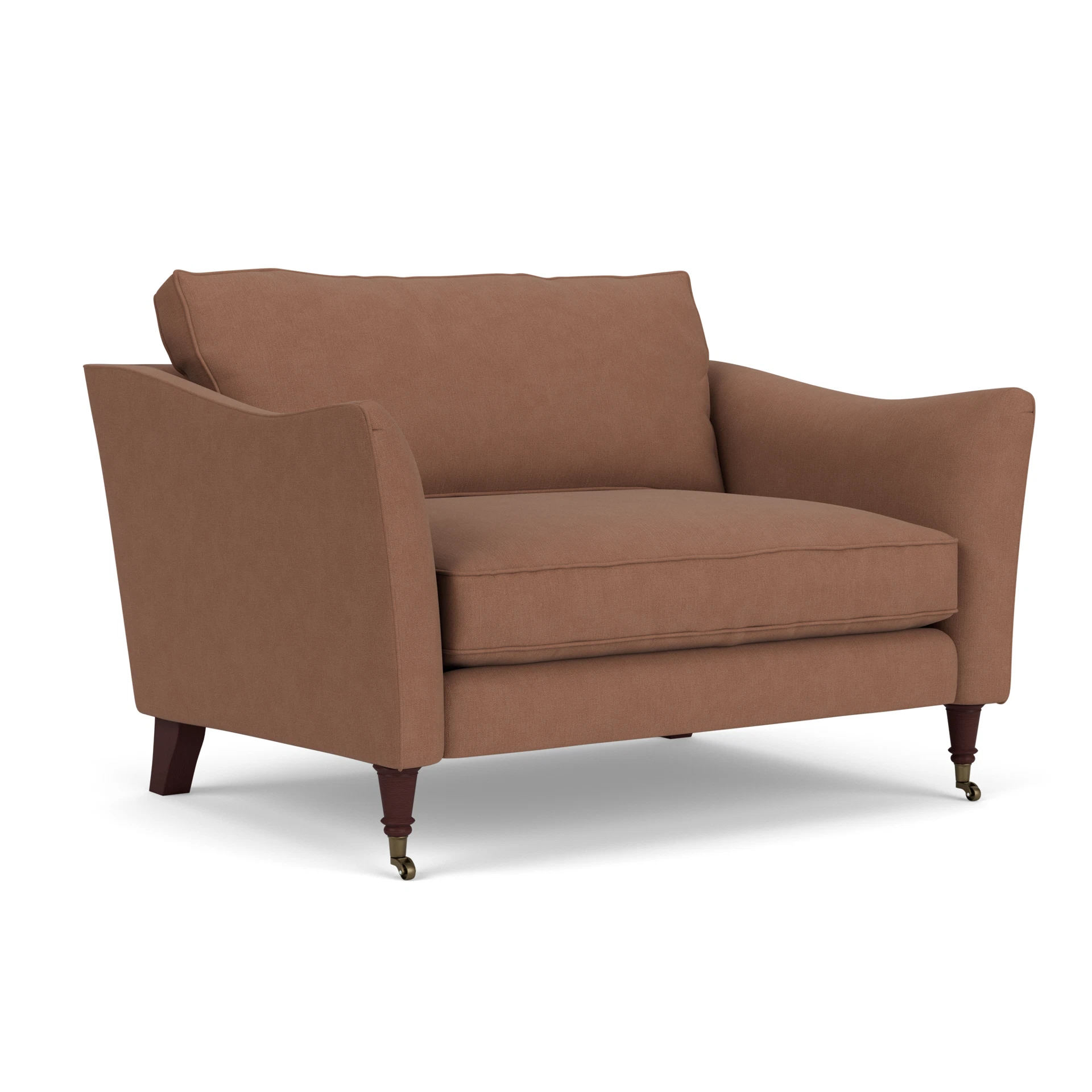 Robinson Love Seat in House Linen Mix - Dusky Blush with Light legs