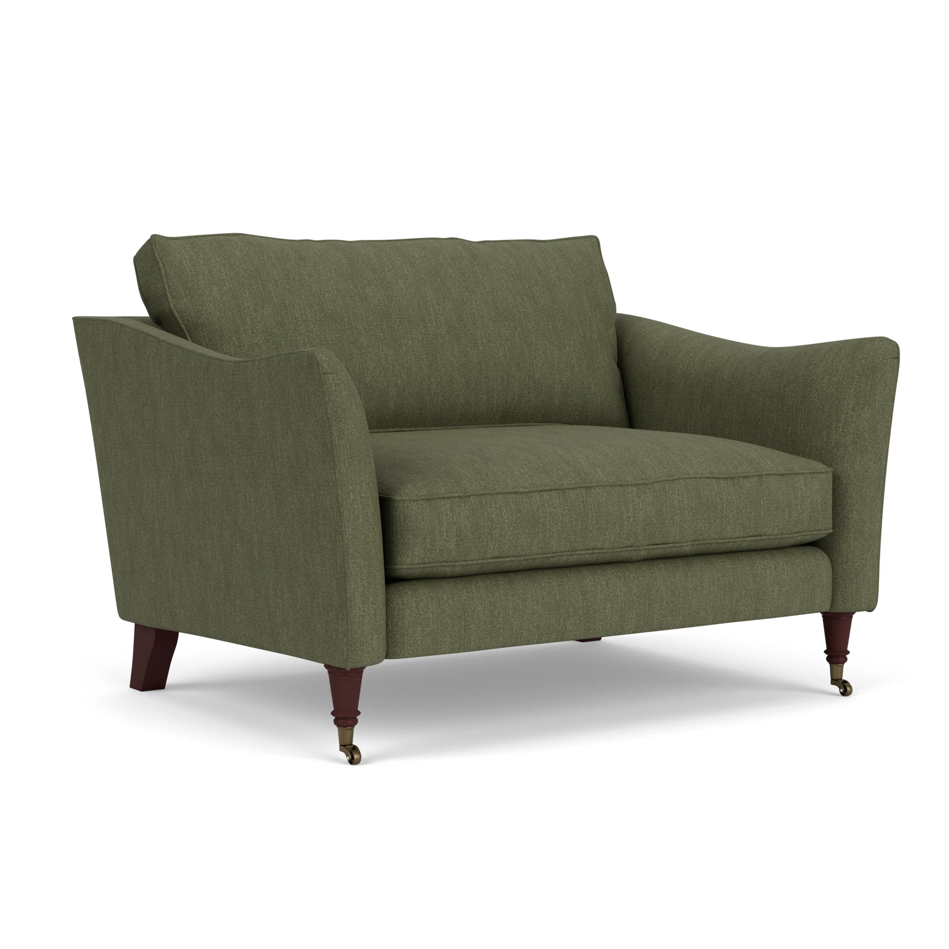 Robinson Love Seat in Luxury Italian Linen - Fern with Light legs