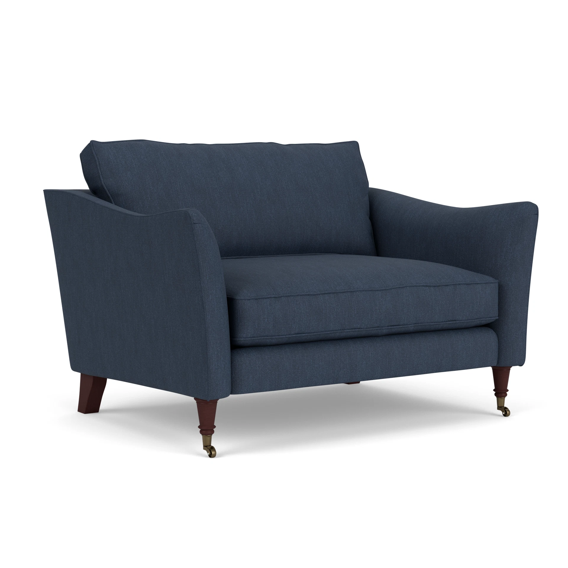 Robinson Love Seat in Luxury Italian Linen - Indigo with Light legs