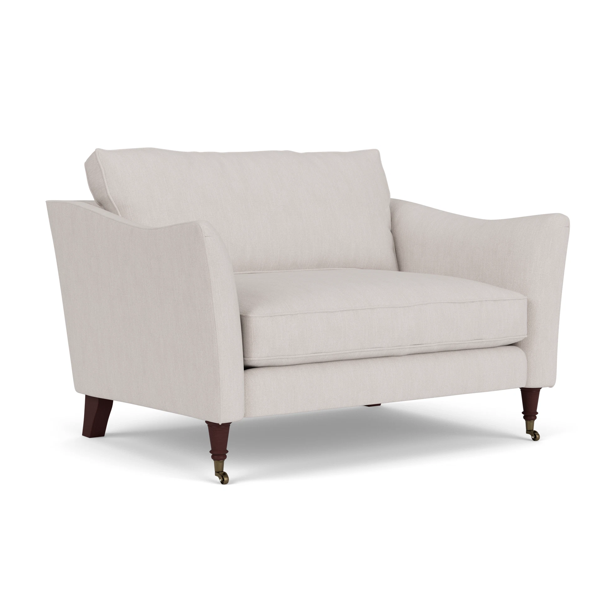 Robinson Love Seat in Luxury Italian Linen - Soft White with Light legs