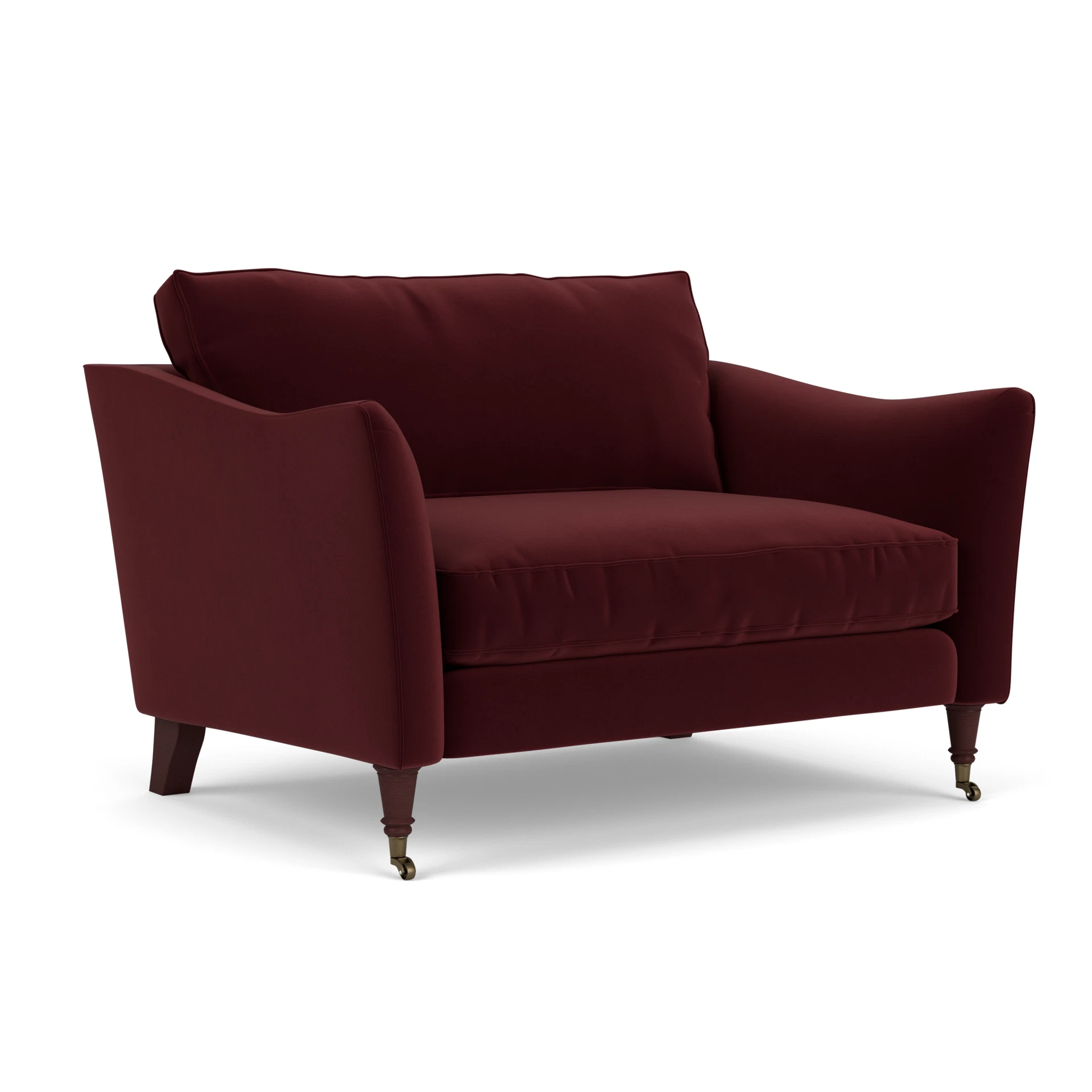 Robinson Love Seat in Matt Velvet - Dark Rosehip with Light legs