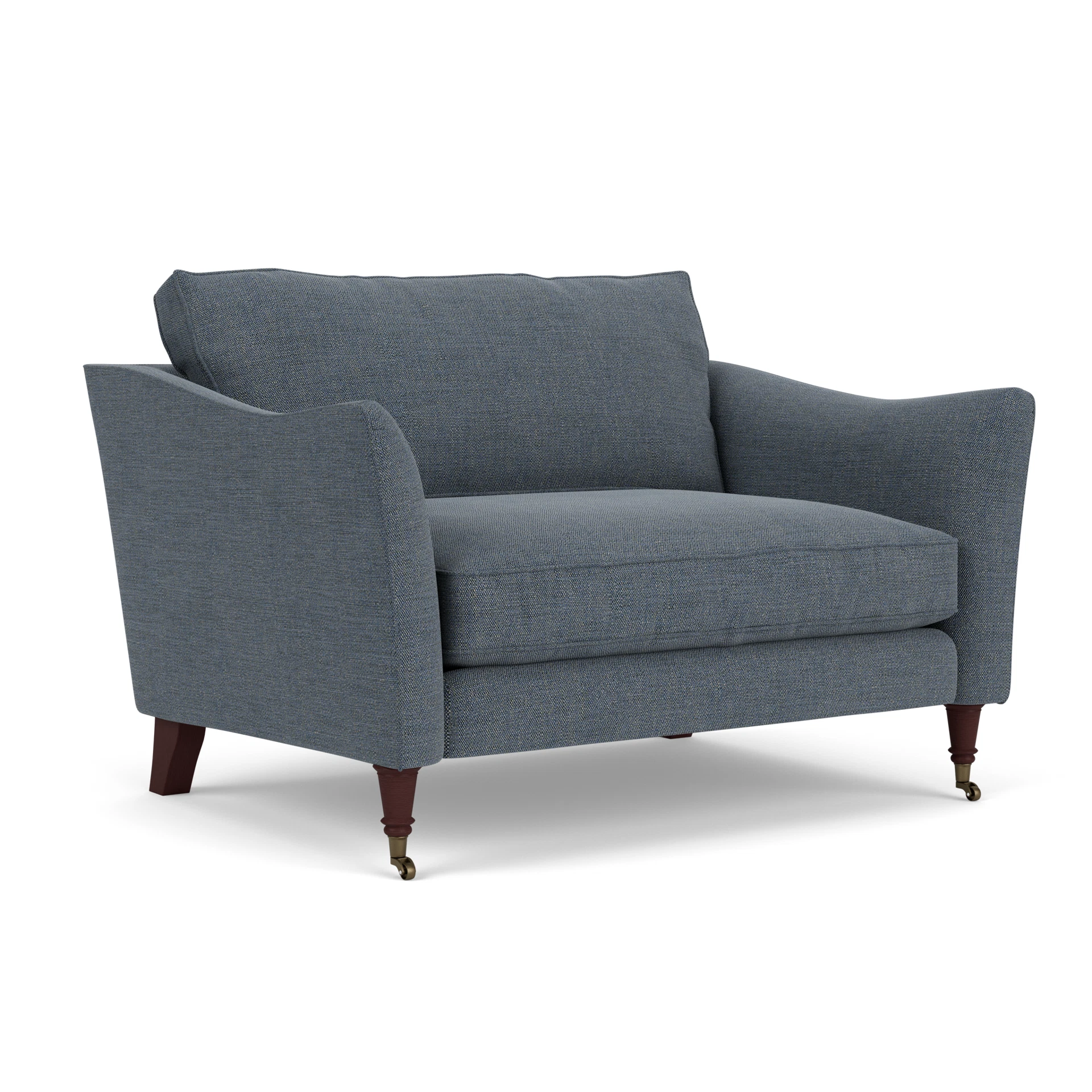 Robinson Love Seat in Rustic Weave - Indigo with Light legs
