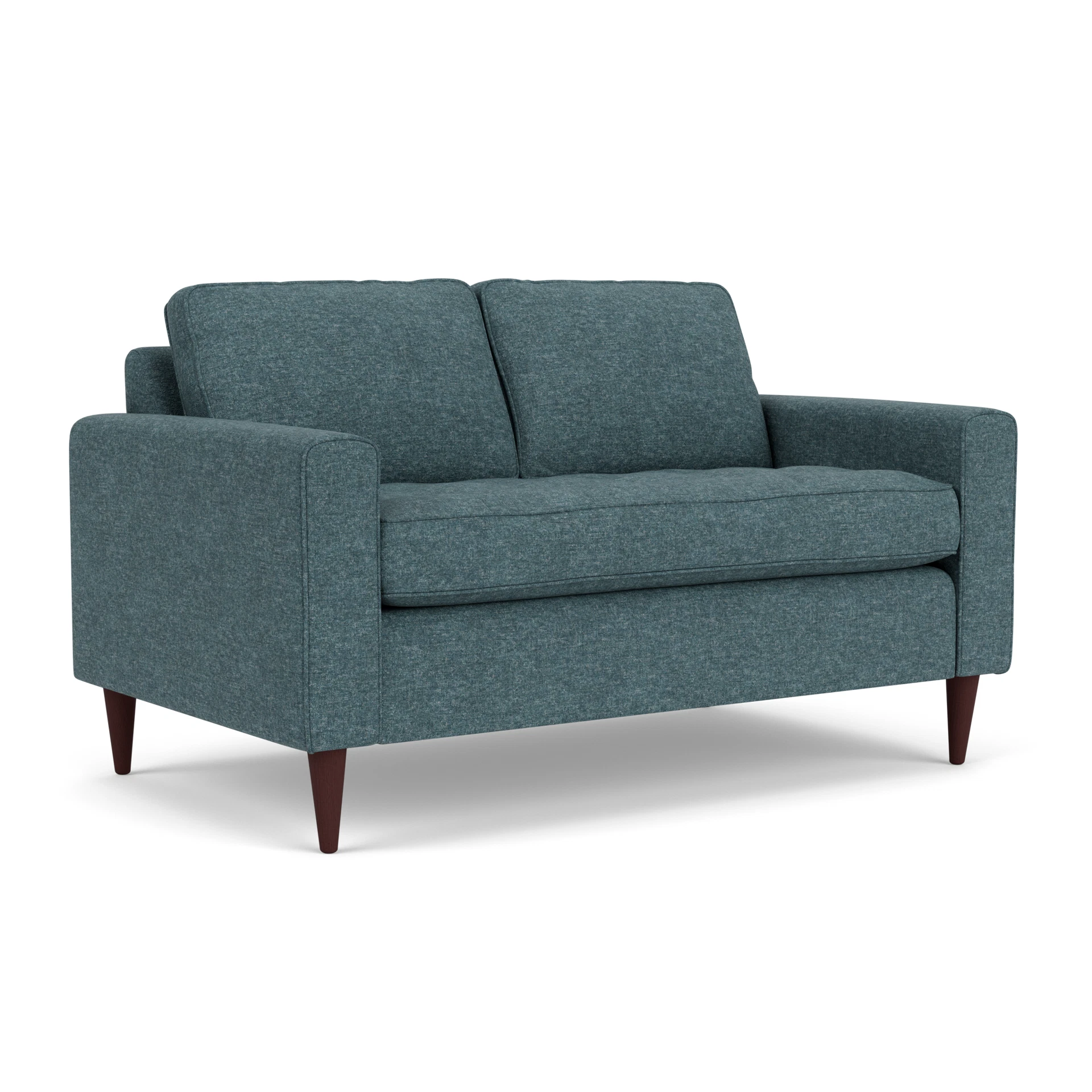 Saxon 2 Seater Sofa in Aquaclean Oxford - Lake Marl with Light legs