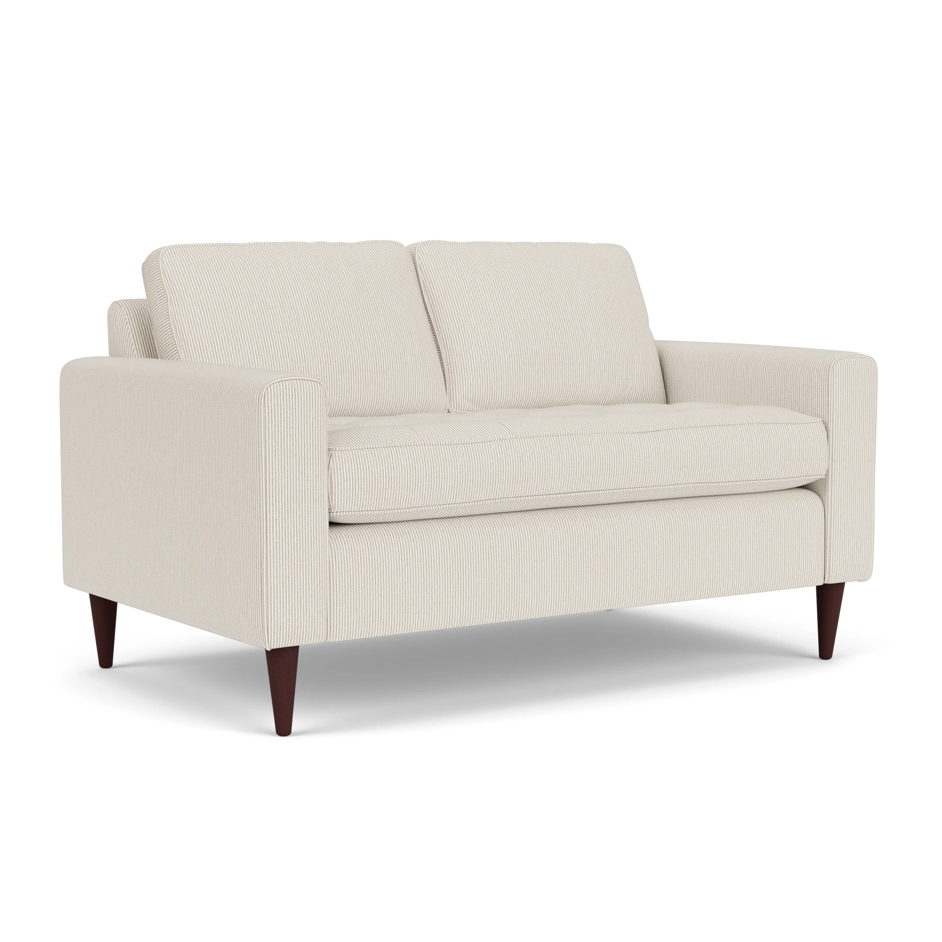 Saxon 2 Seater Sofa in Broadway Stripe - Natural with Light legs