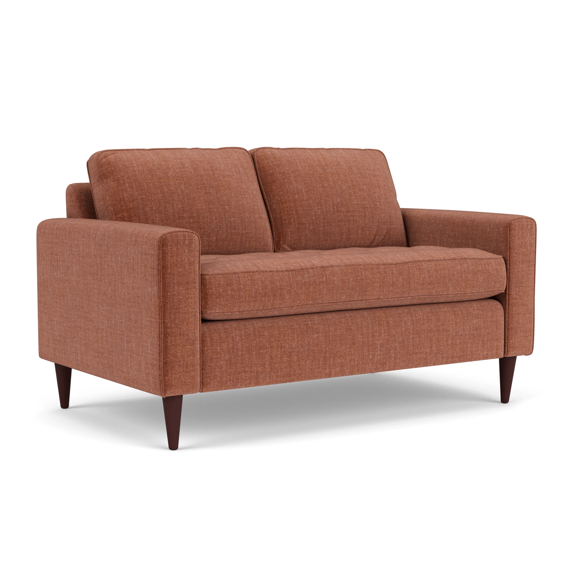 Saxon 2 Seater Sofa in Eco Chenille - Cinnamon with Light legs