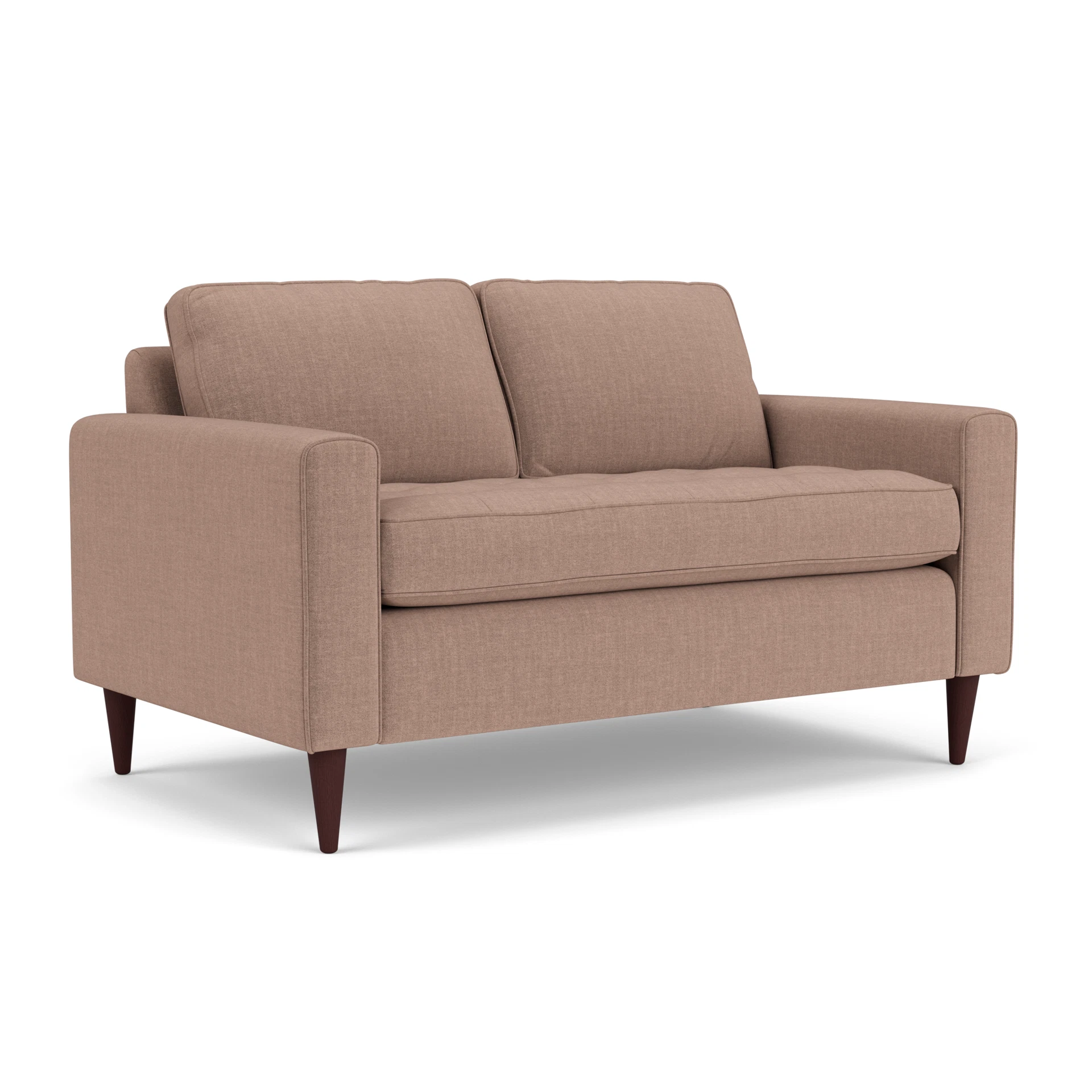 Saxon 2 Seater Sofa in Eco Chenille - Dusky Rose with Light legs