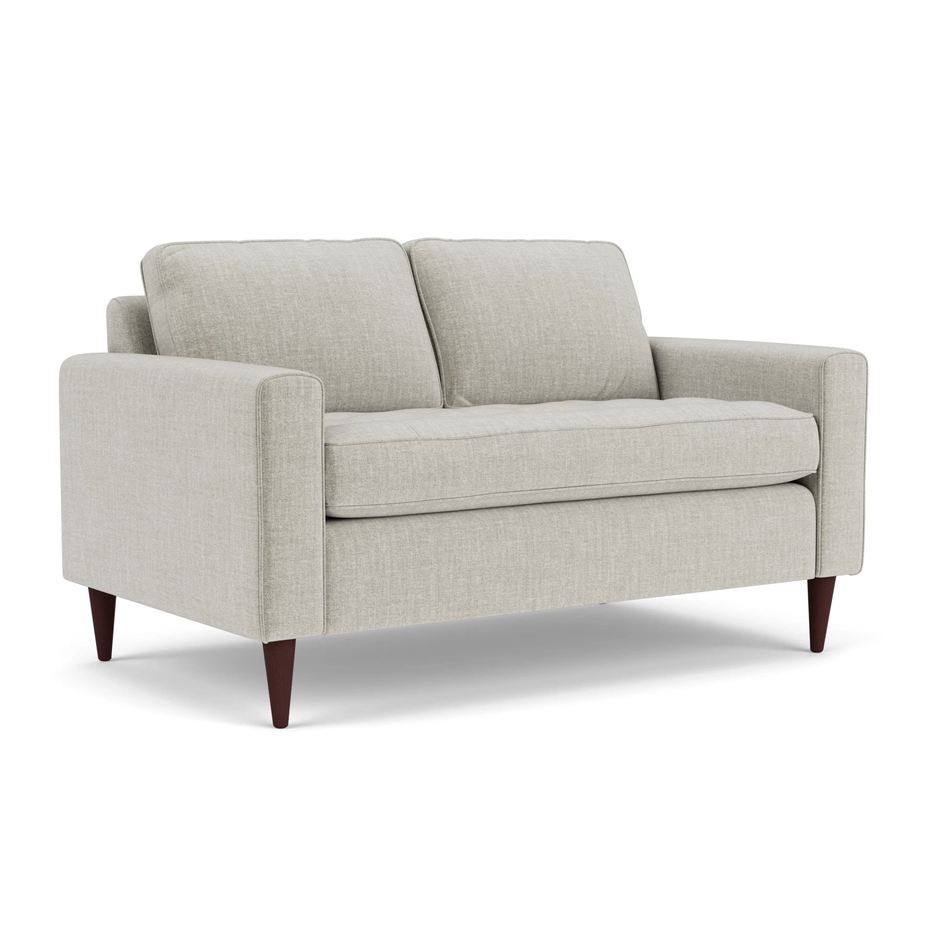 Saxon 2 Seater Sofa in Eco Chenille - Grey Mist with Light legs